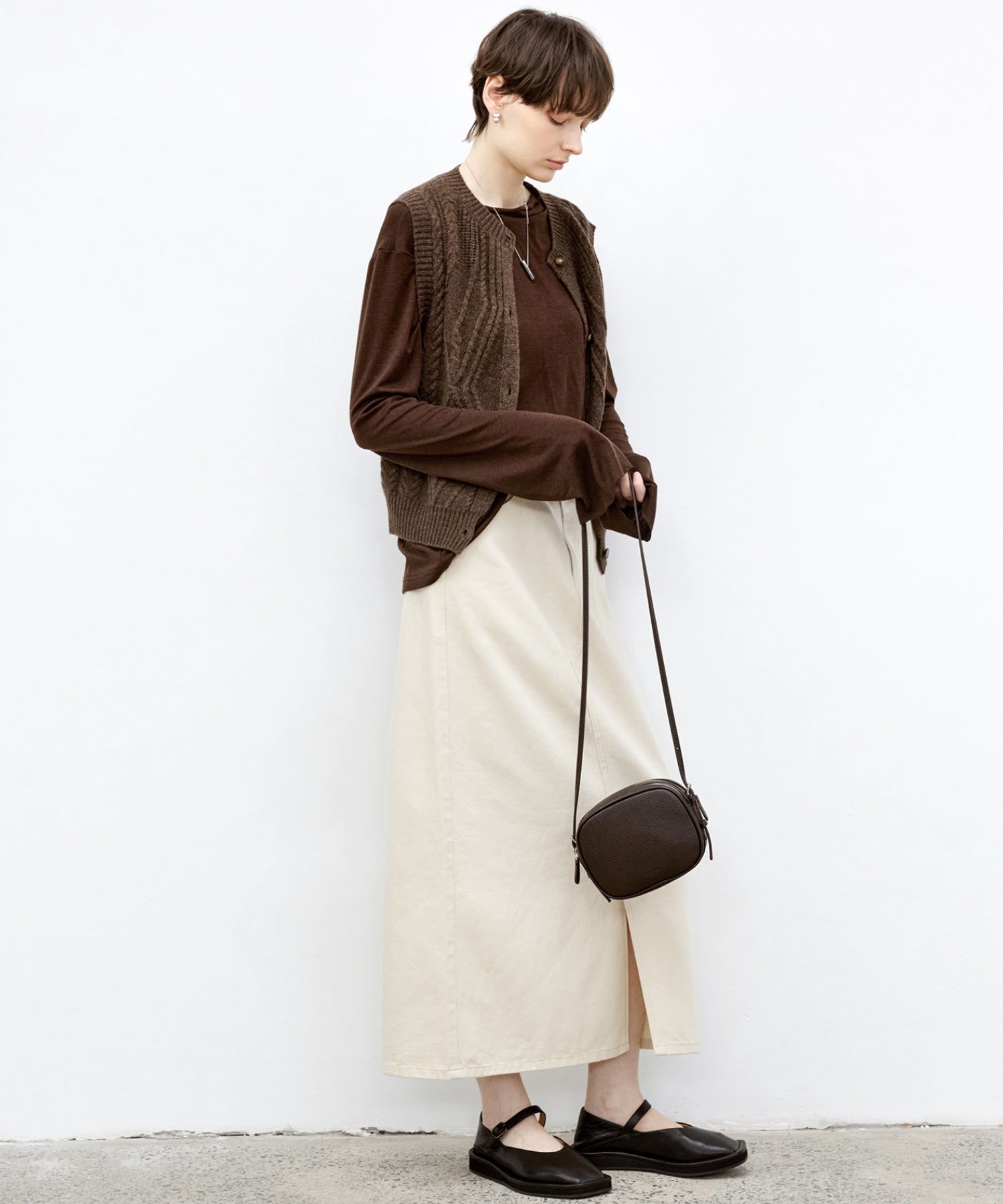 Wool Cable-Knit Vest