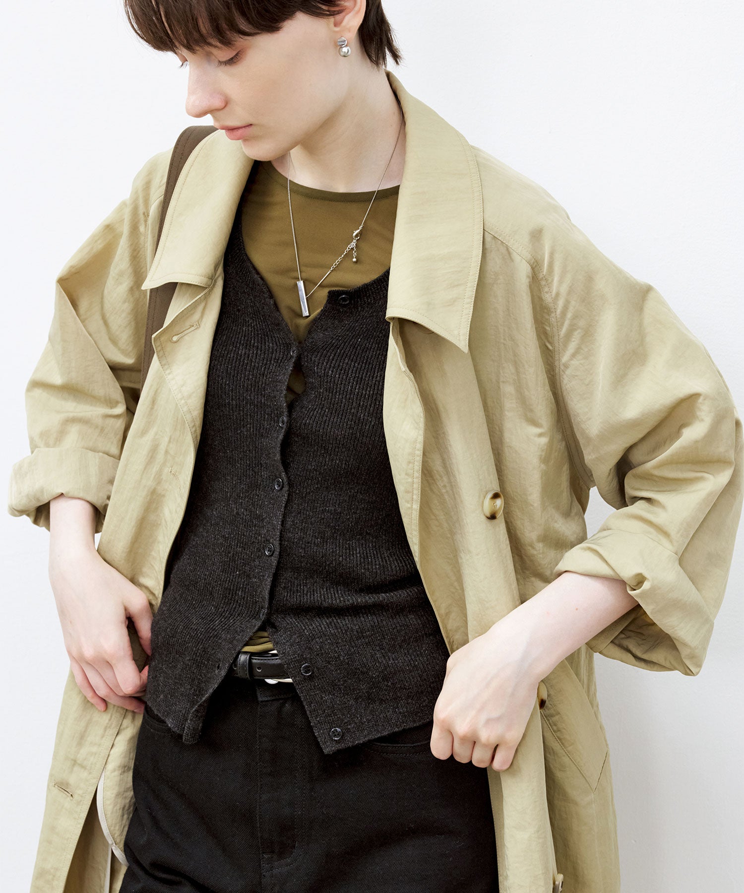 Front Button Soft Wool-Blend Knit Vest