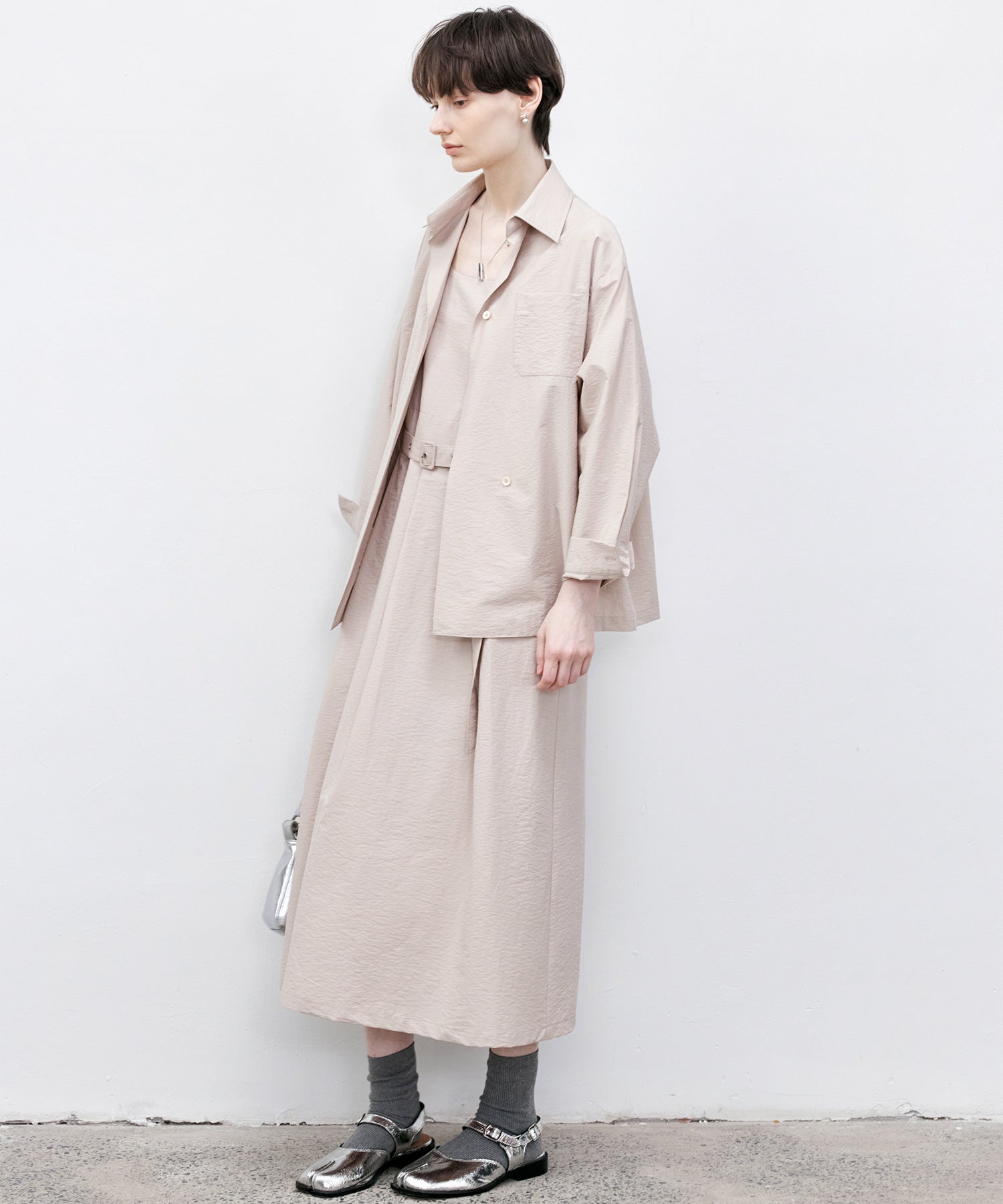 Midi Belted Round Neck Dress
