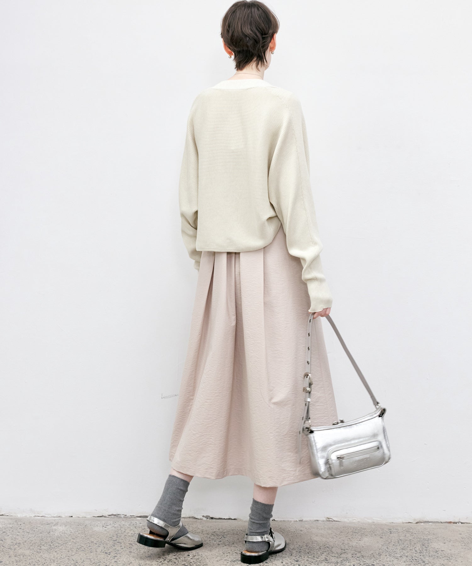 Ribbed Knit Color-block Short Bolero