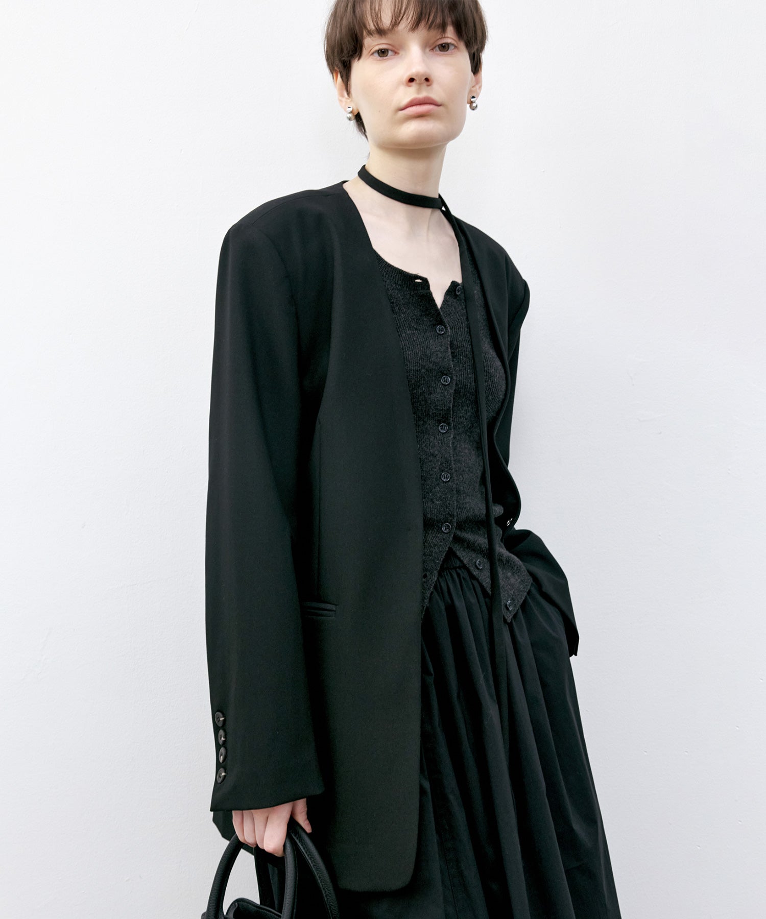 Front Button Soft Wool-Blend Knit Vest