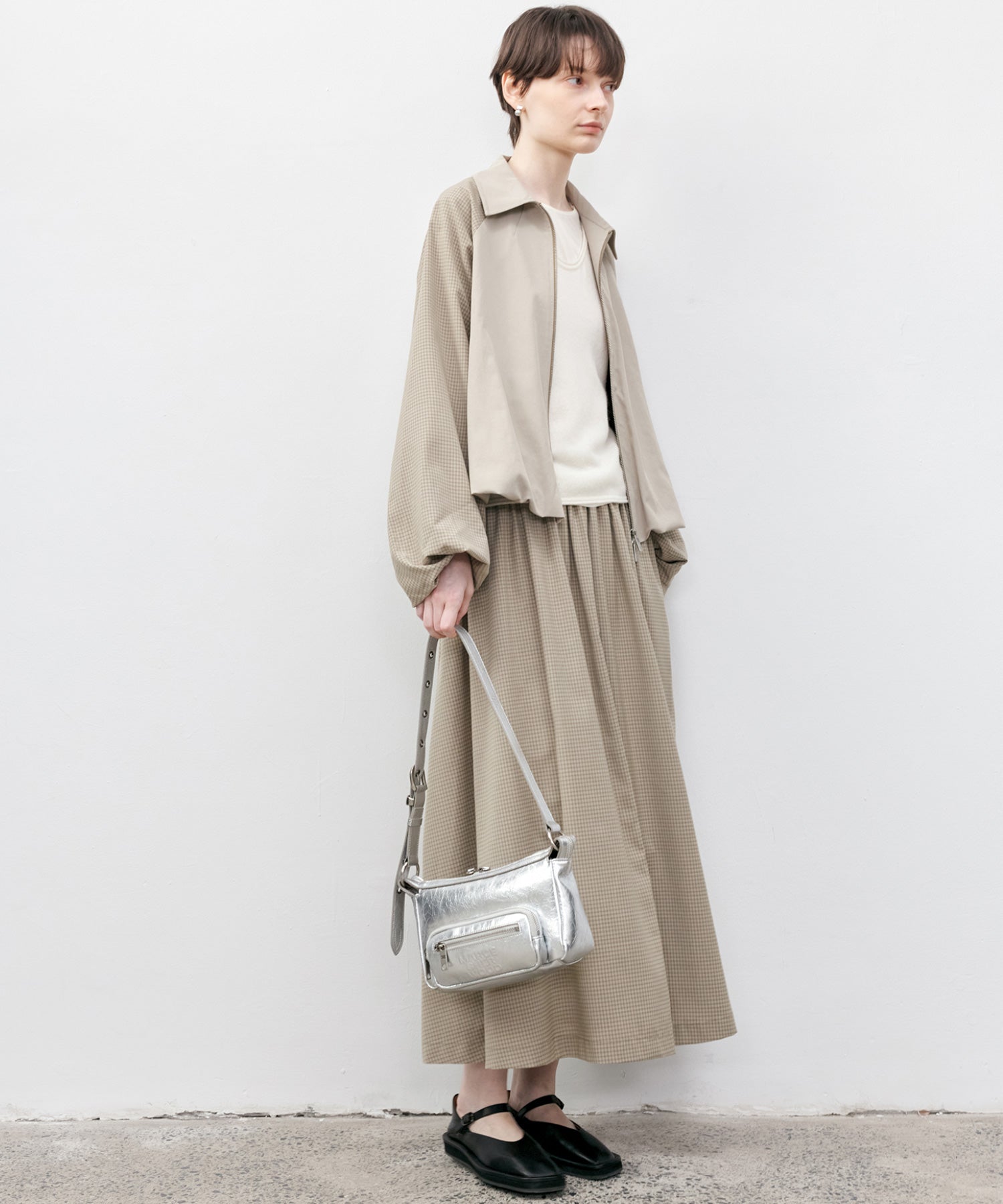 Balloon Check Color-Block Jacket