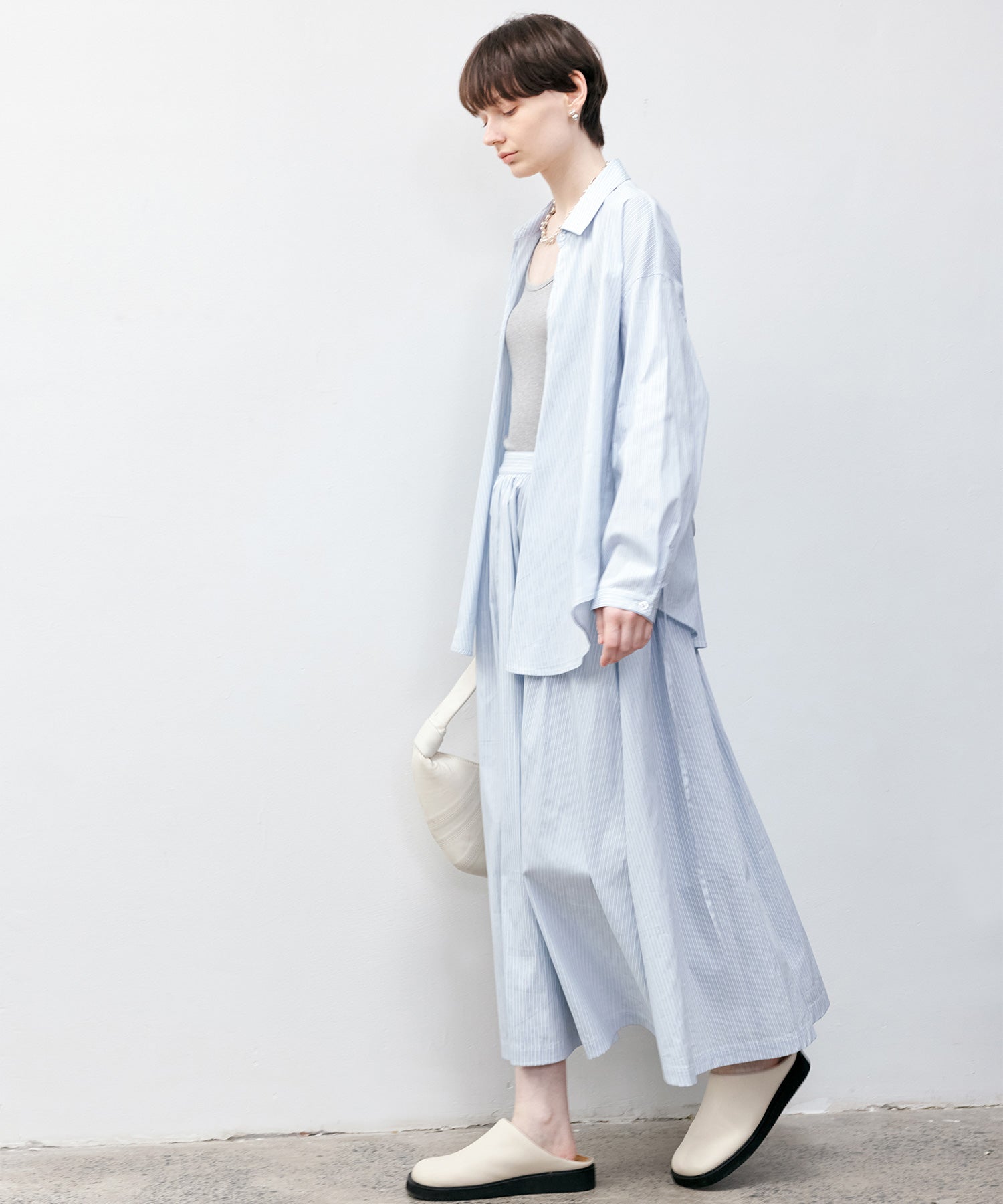 Drape Flare Shirt Skirt