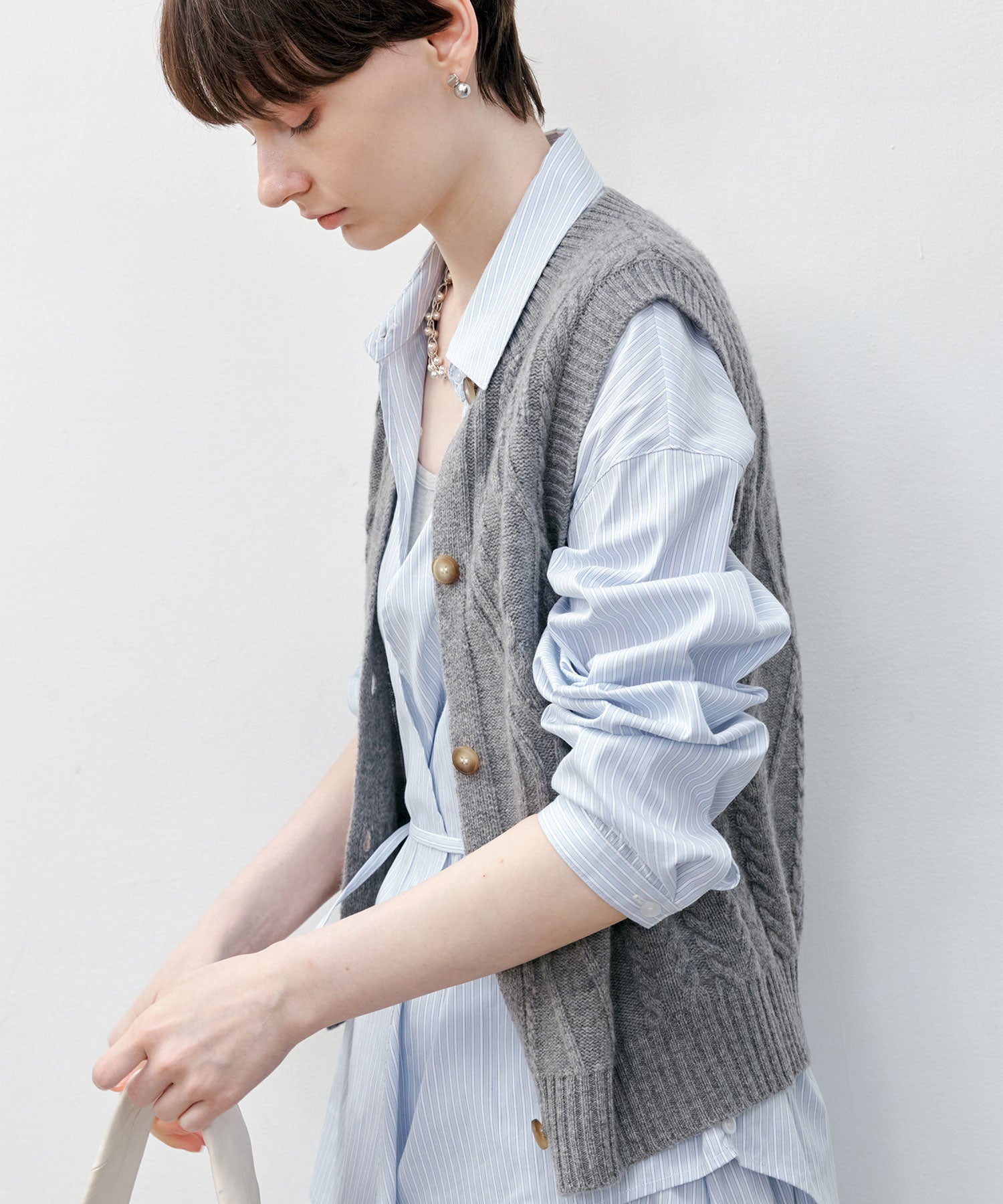 Wool Cable-Knit Vest