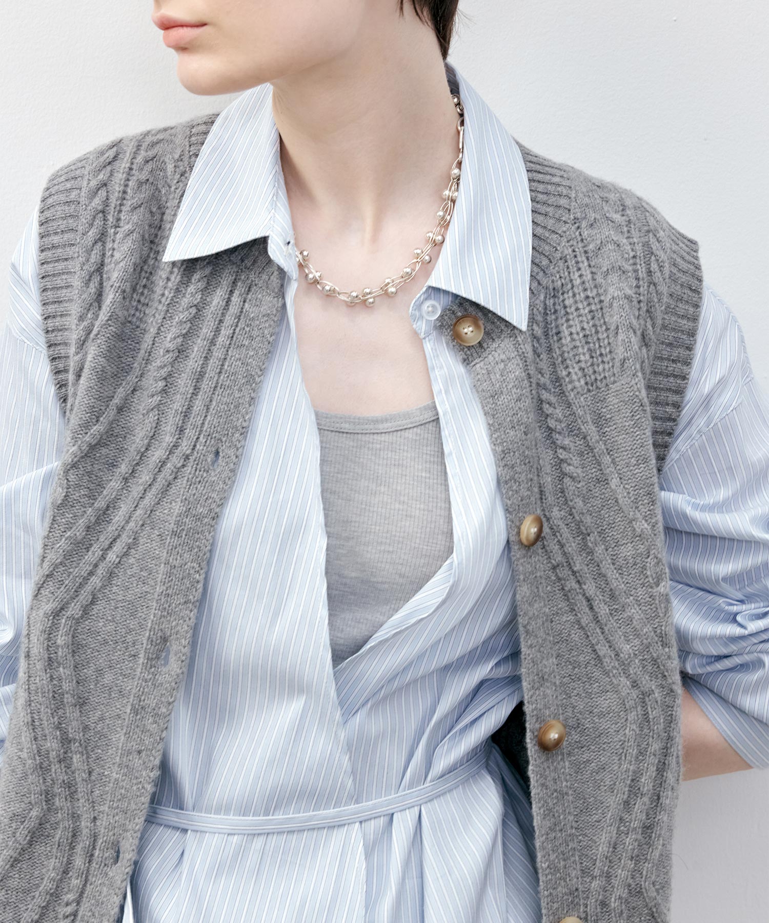 Wool Cable-Knit Vest