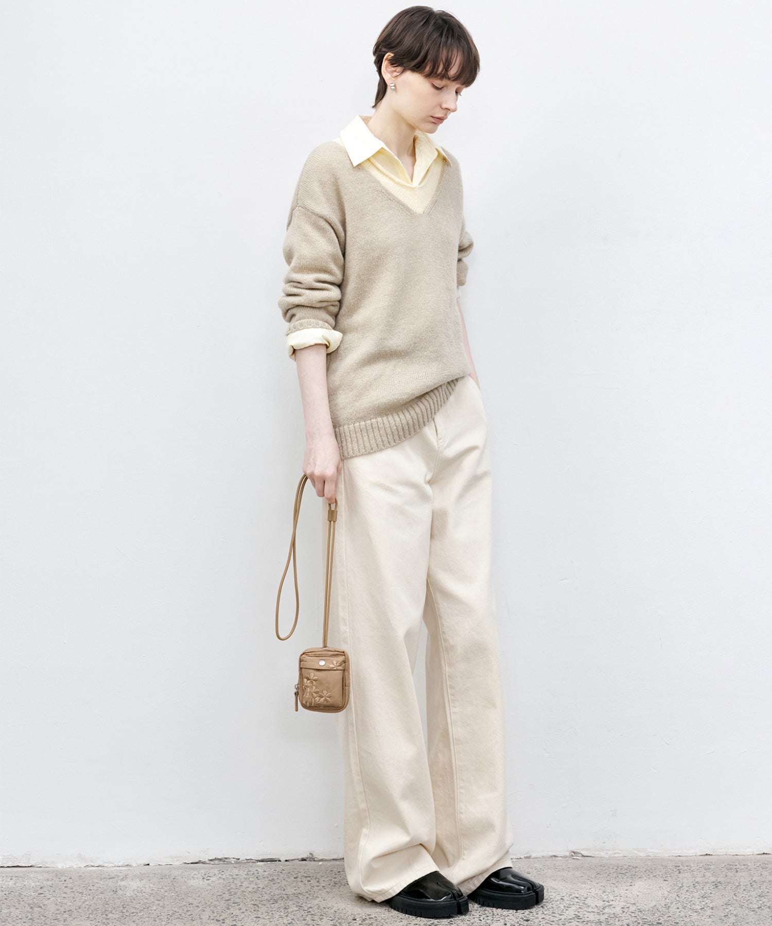 Basic Bi-Color Knit Sweater