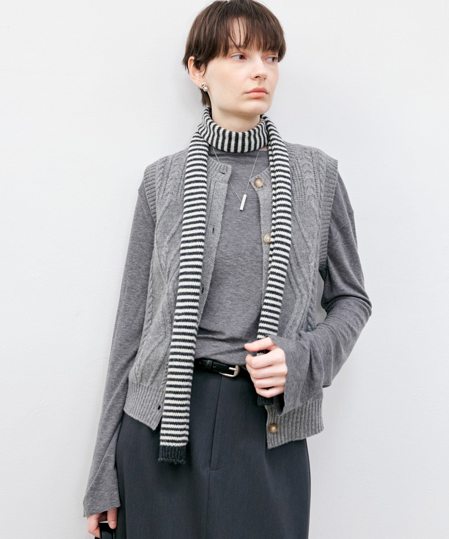 Wool Cable-Knit Vest