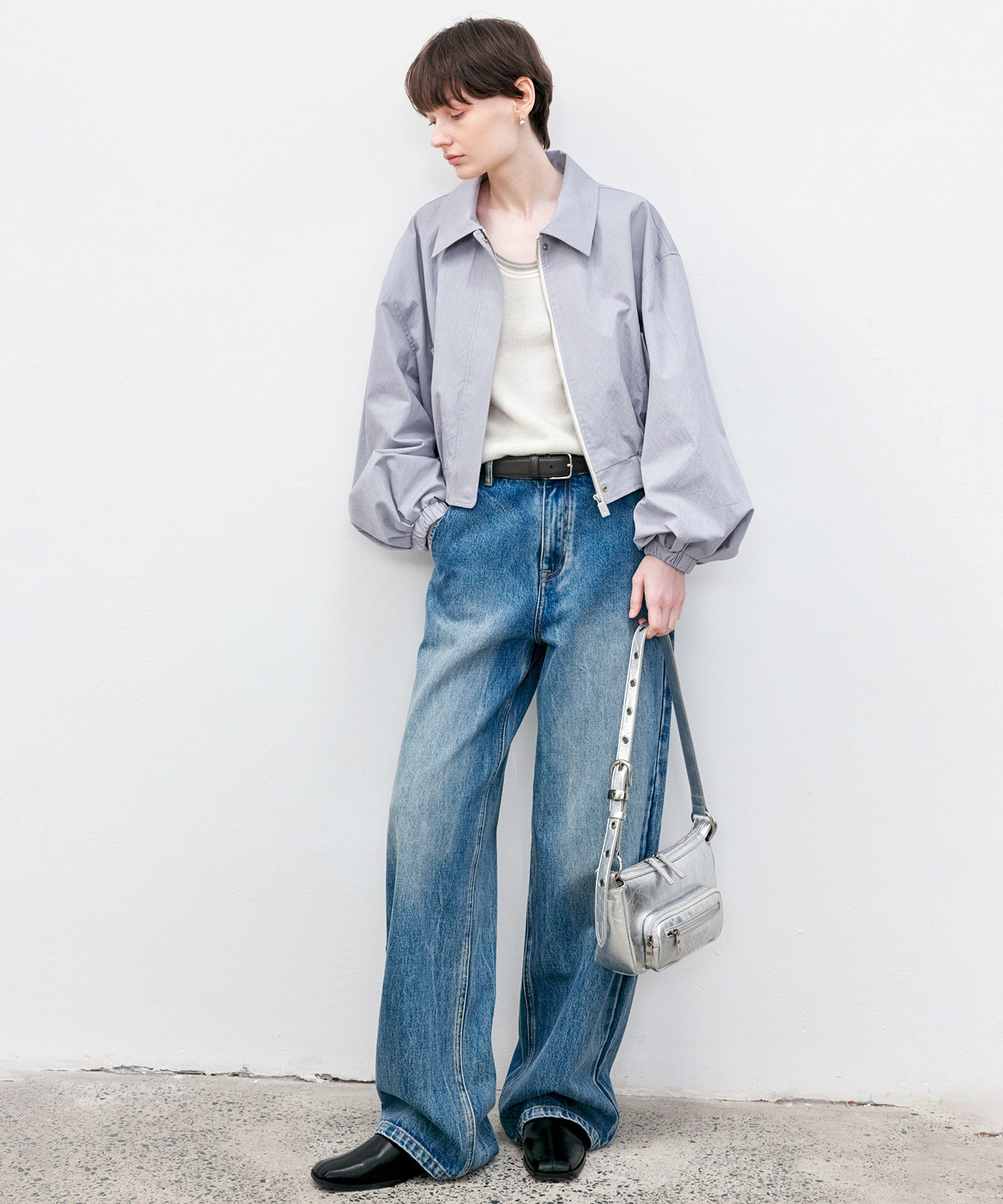 High-Rise Wide-Leg Naron Denim Pants