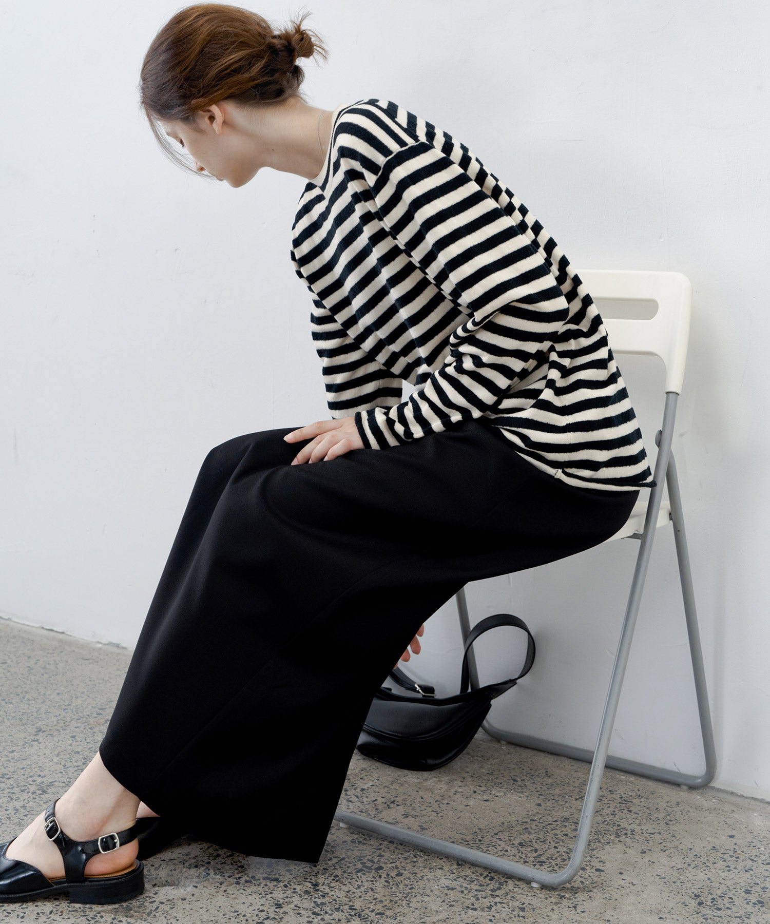 [tageechita] Border knit tops
