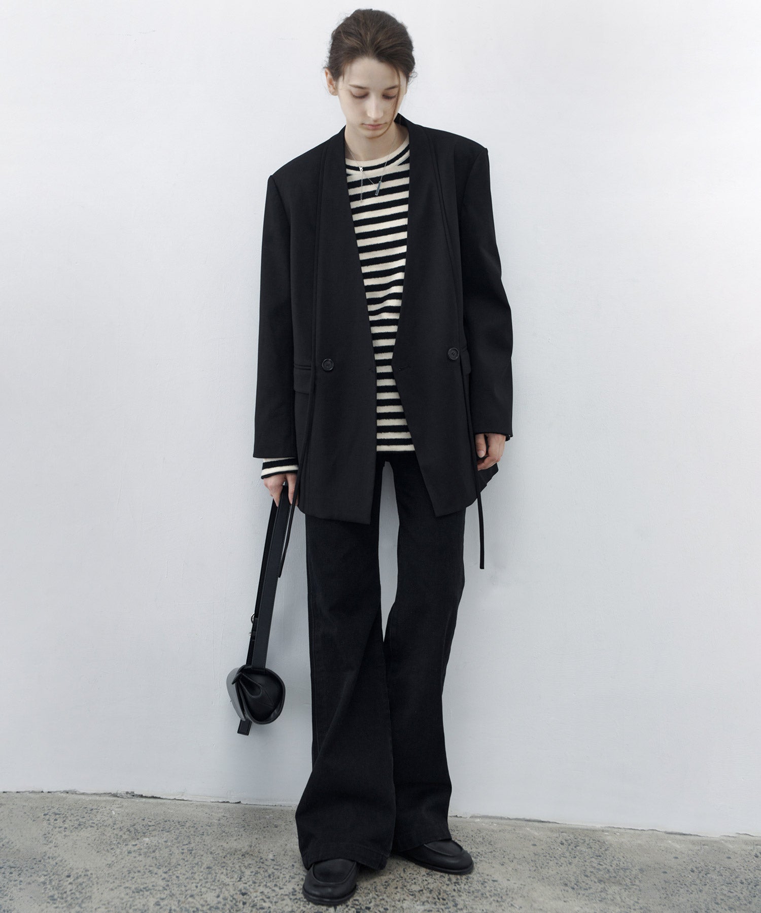 [tageechita] Border knit tops