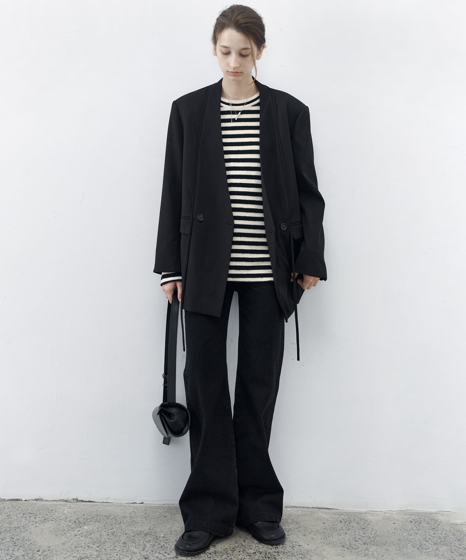 [tageechita] Border knit tops