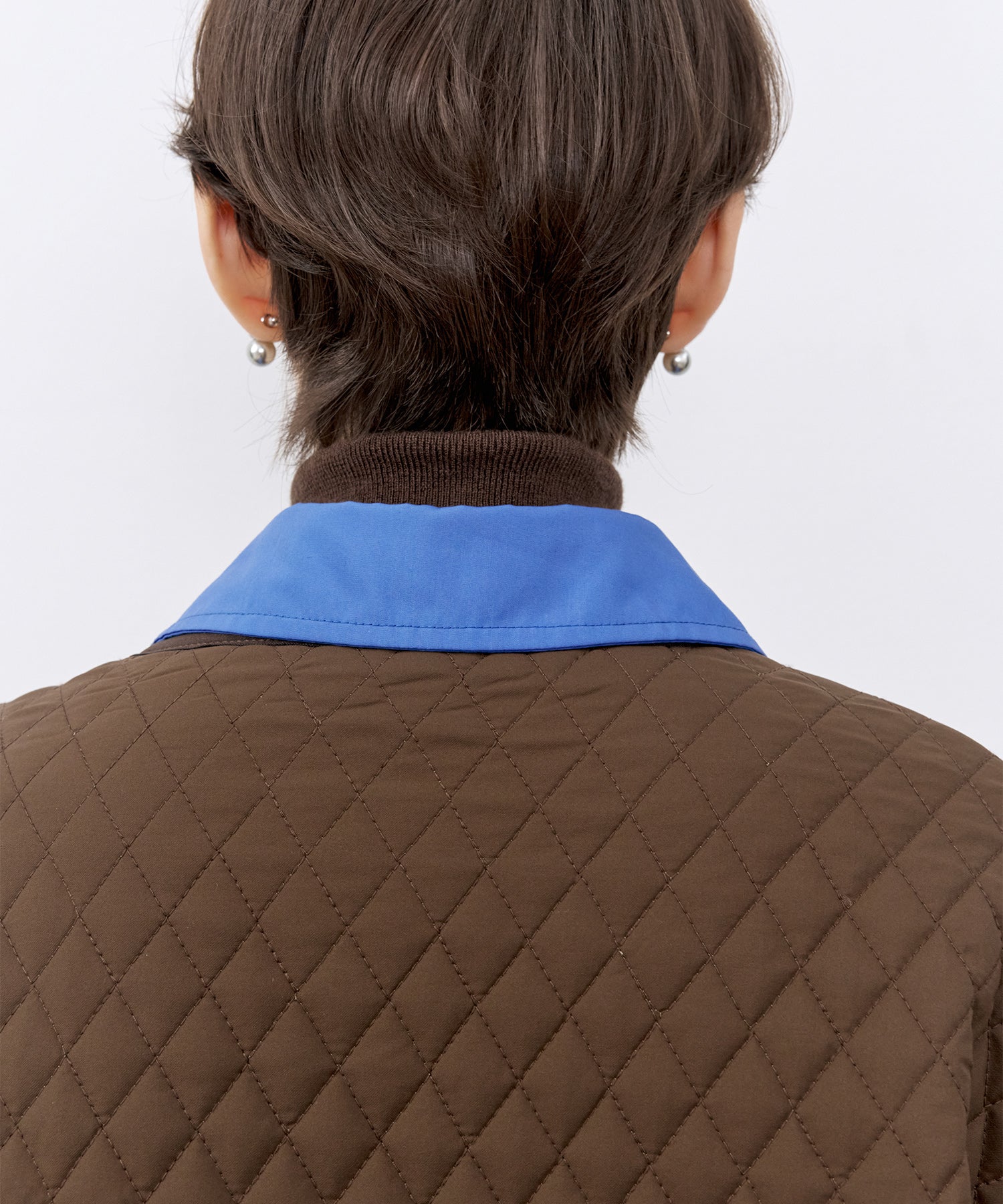 Collarless Quilted Jacket