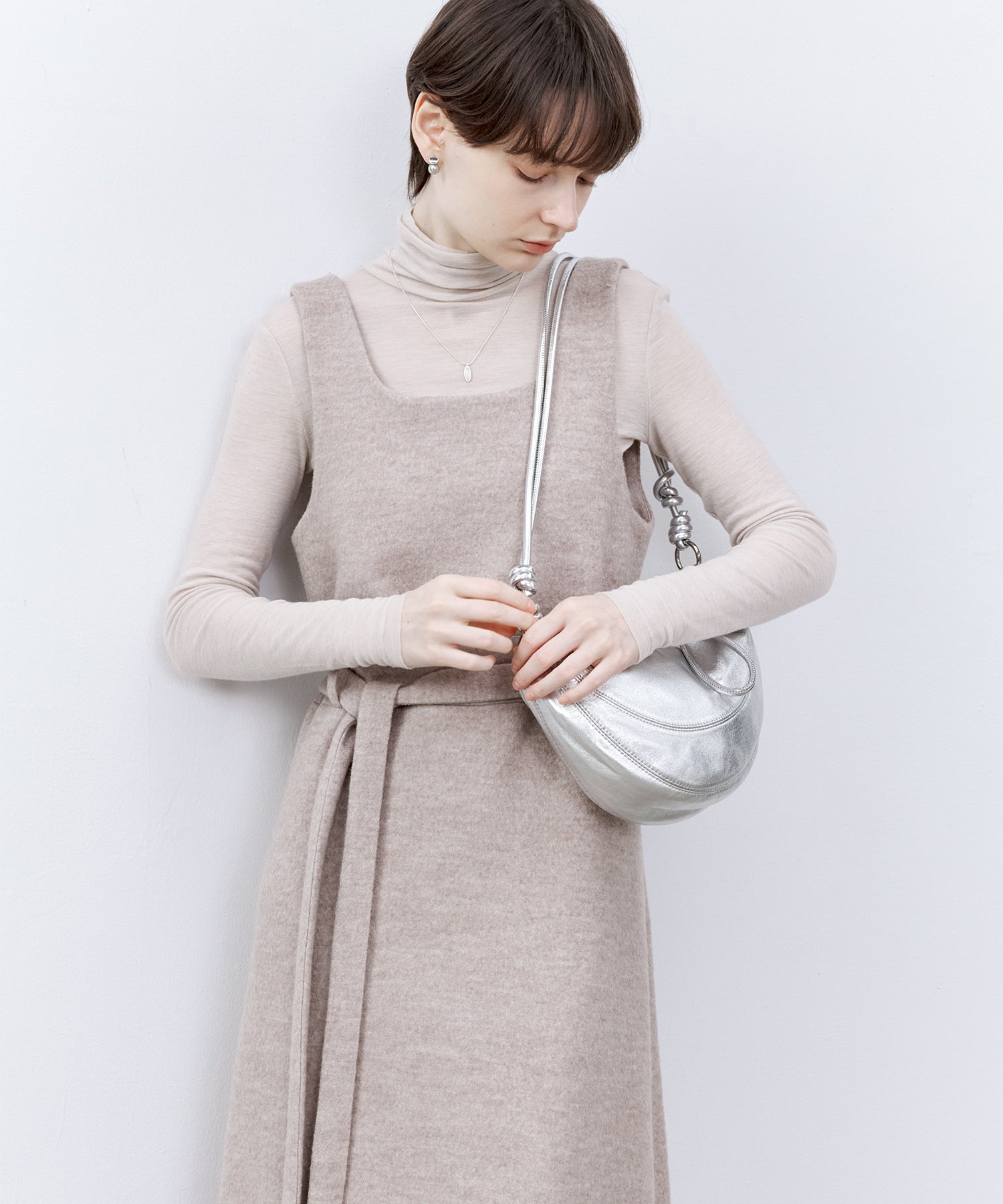 「PRE ORDER」Wool-Blend Belted Jumper Dress