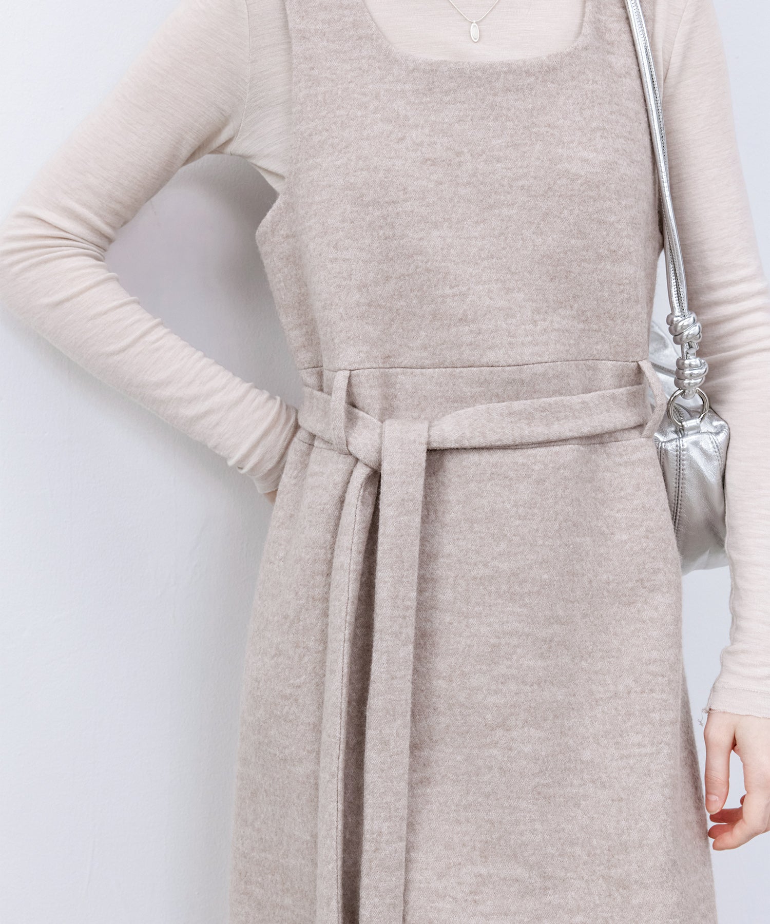 「PRE ORDER」Wool-Blend Belted Jumper Dress