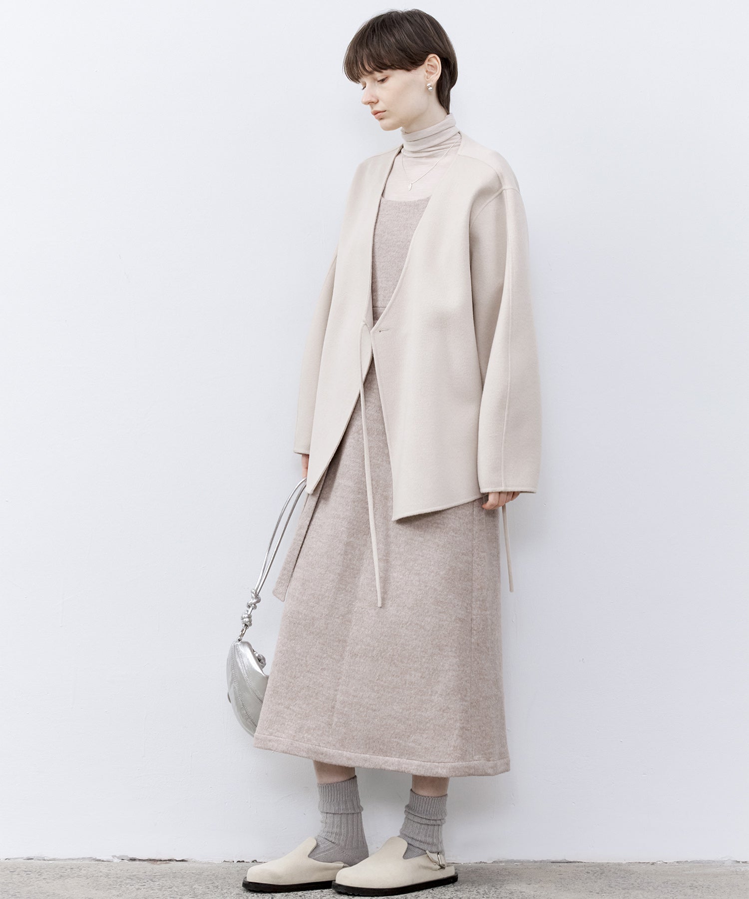 「PRE ORDER」Wool-Blend Belted Jumper Dress