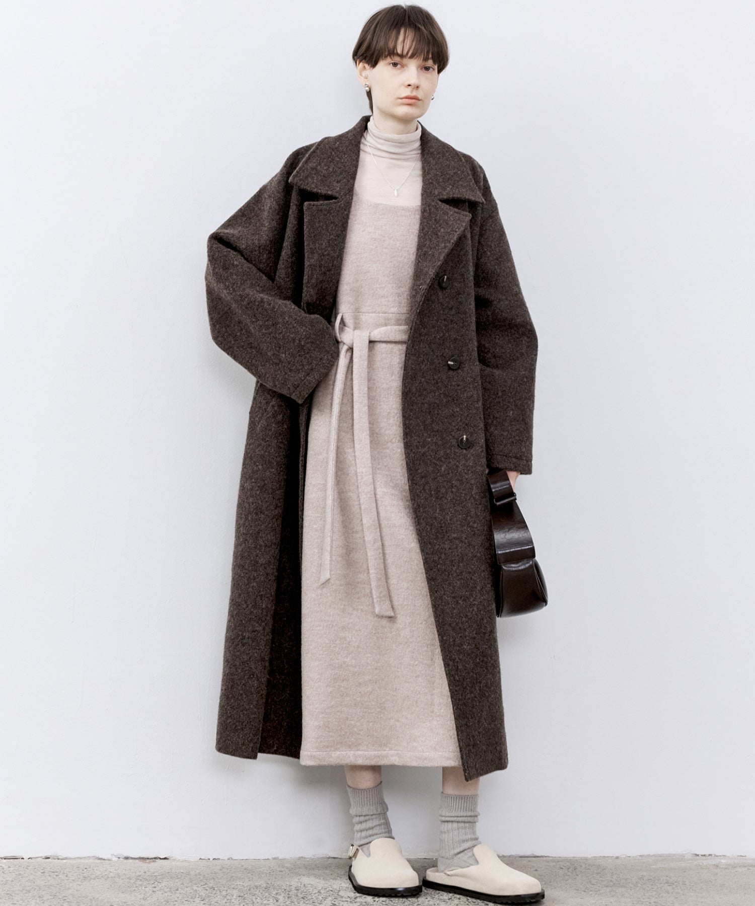 「PRE ORDER」Wool-Blend Belted Jumper Dress