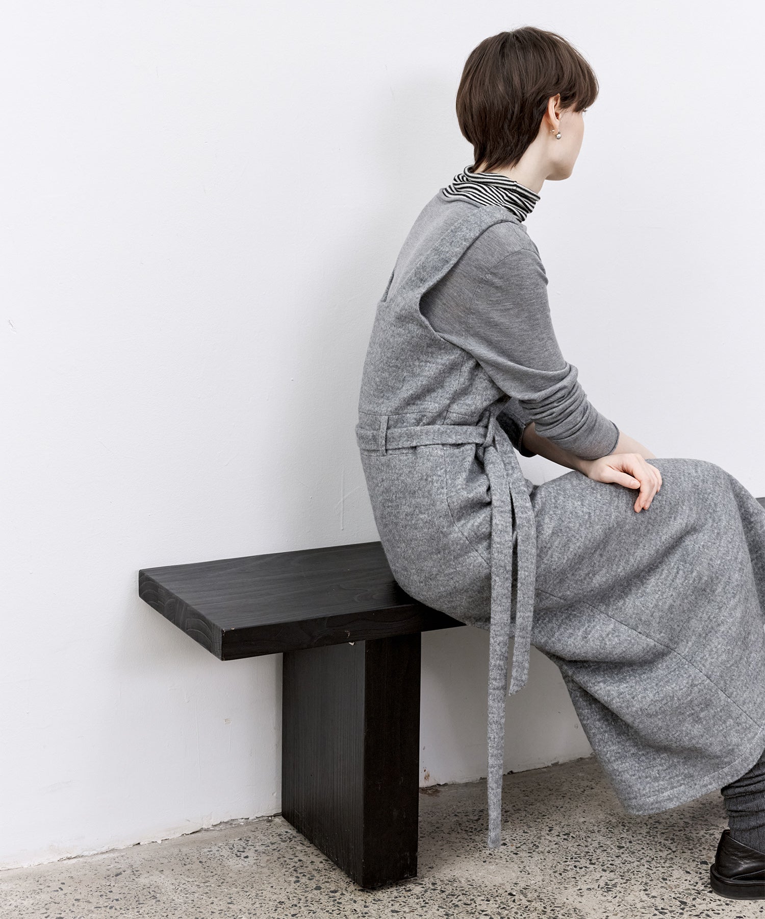 「PRE ORDER」Wool-Blend Belted Jumper Dress