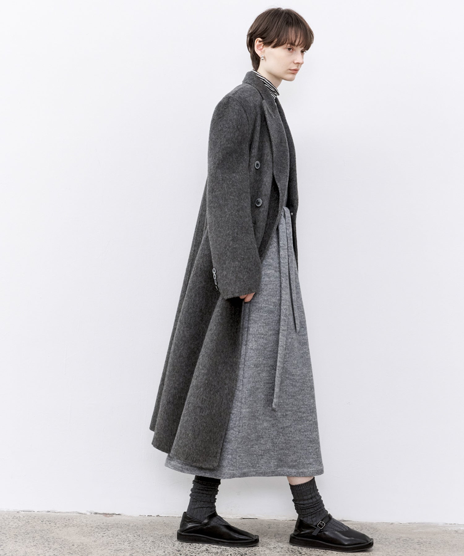 「PRE ORDER」Wool-Blend Belted Jumper Dress