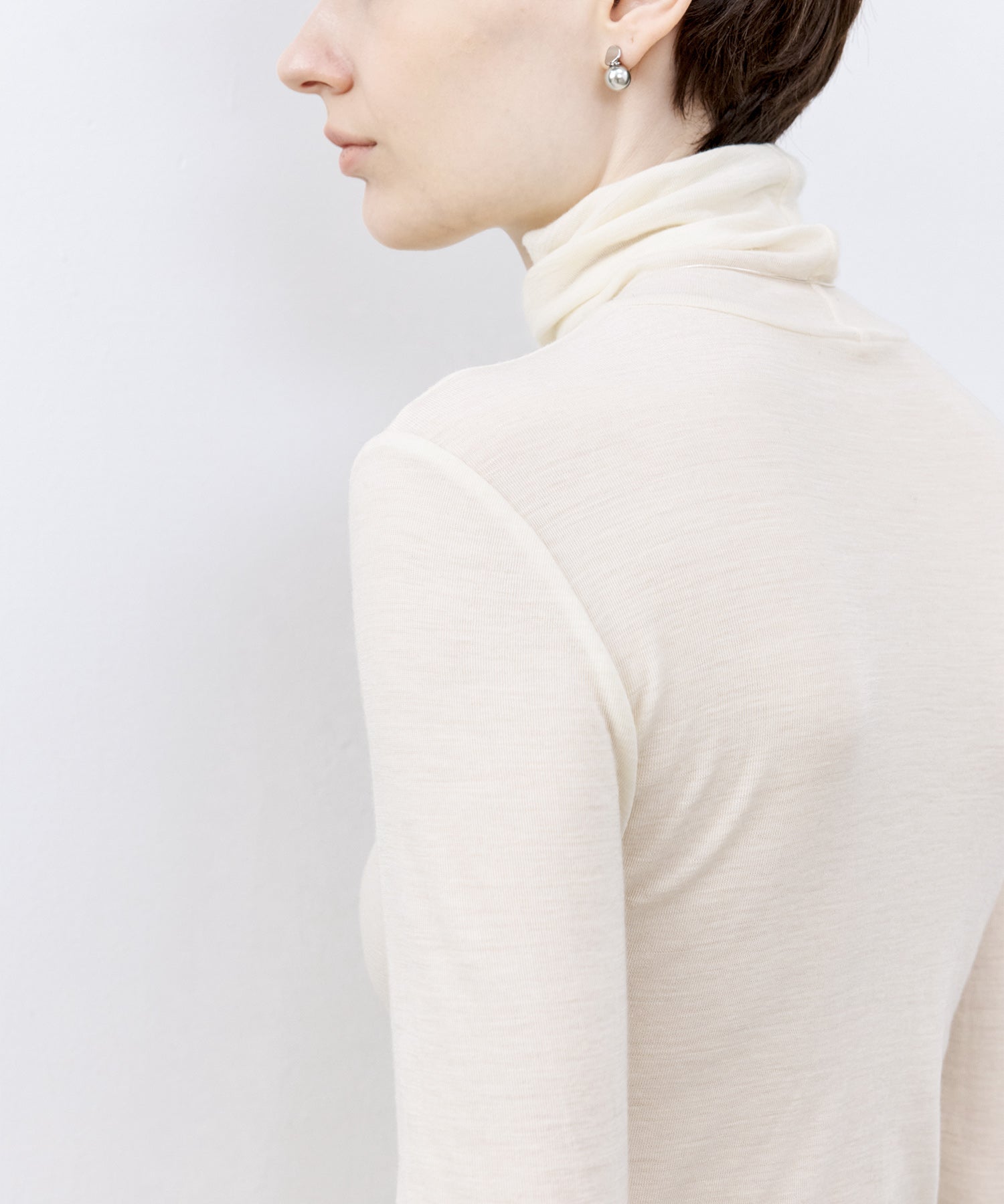 High-Neck Soft Wool Knit Top