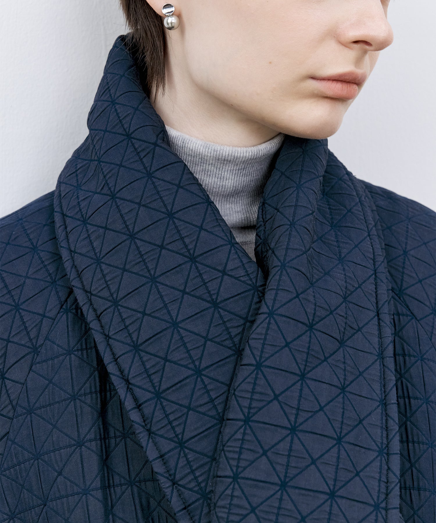 Diamond Pattern Belted Down Jacket