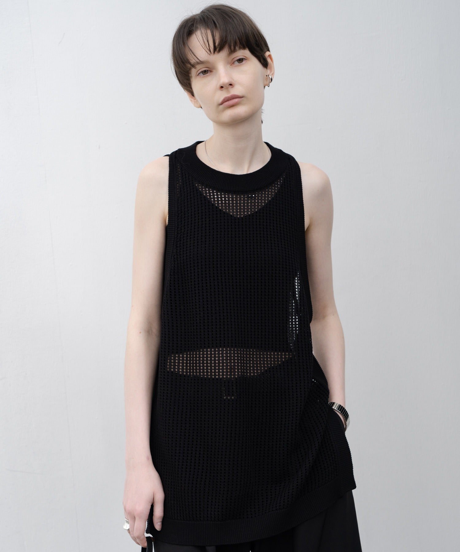 Airy Mesh Knit Tank Top / Vest