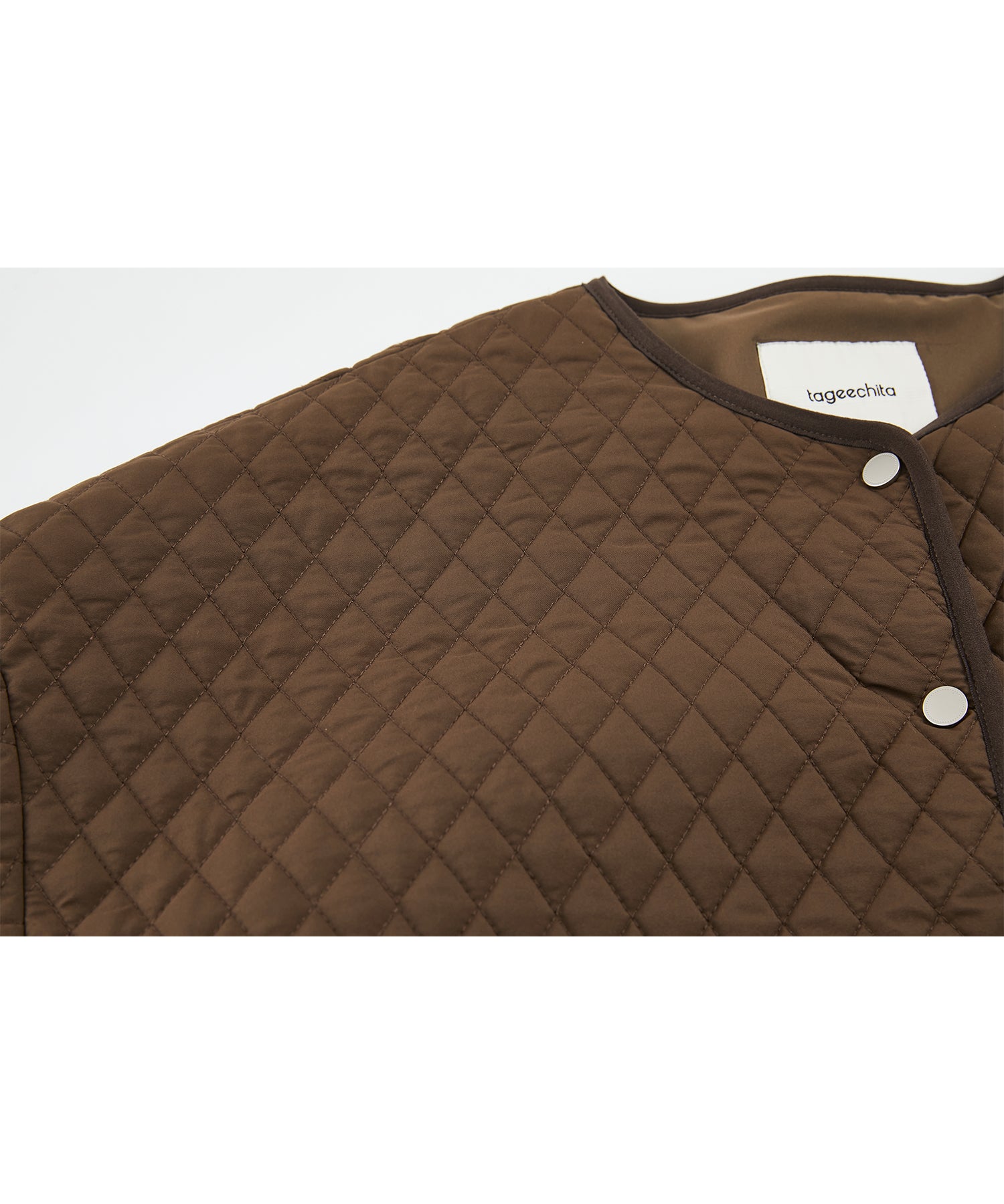 Collarless Quilted Jacket