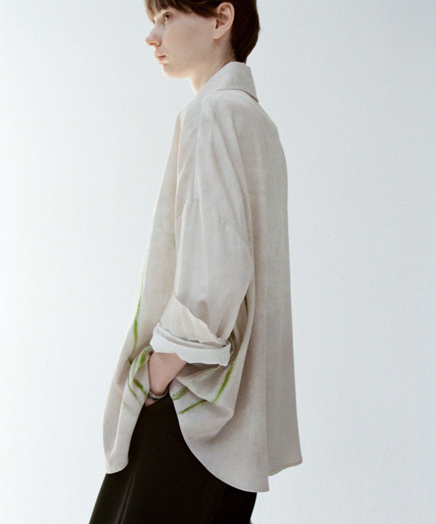 Art Print Oversized Shirt with Dropped Shoulders