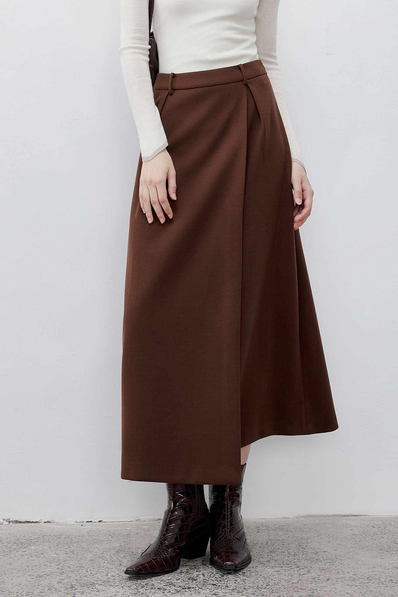 [tageechita] Wrap style back slit skirt