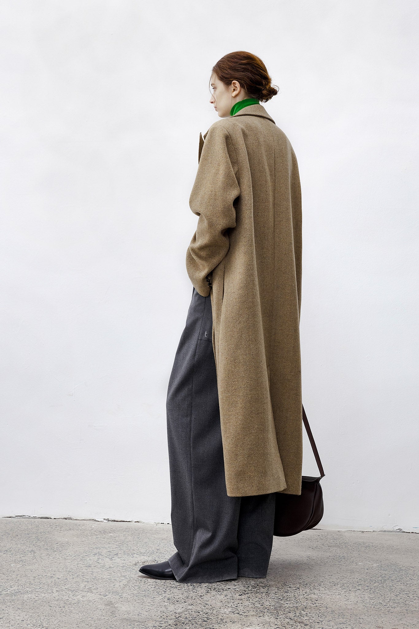 [tageechita] Asymmetric piping long coat