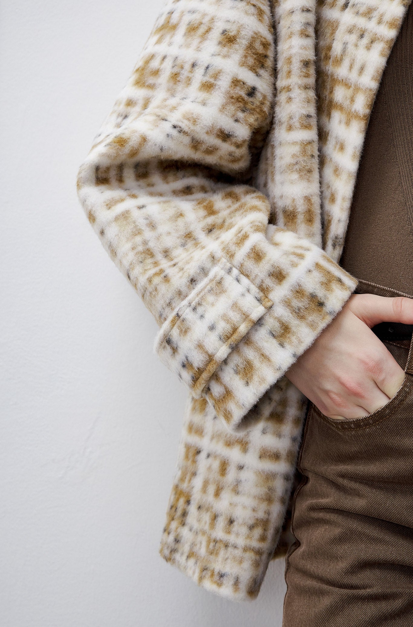 [tageechita] Compressed wool random check jacket