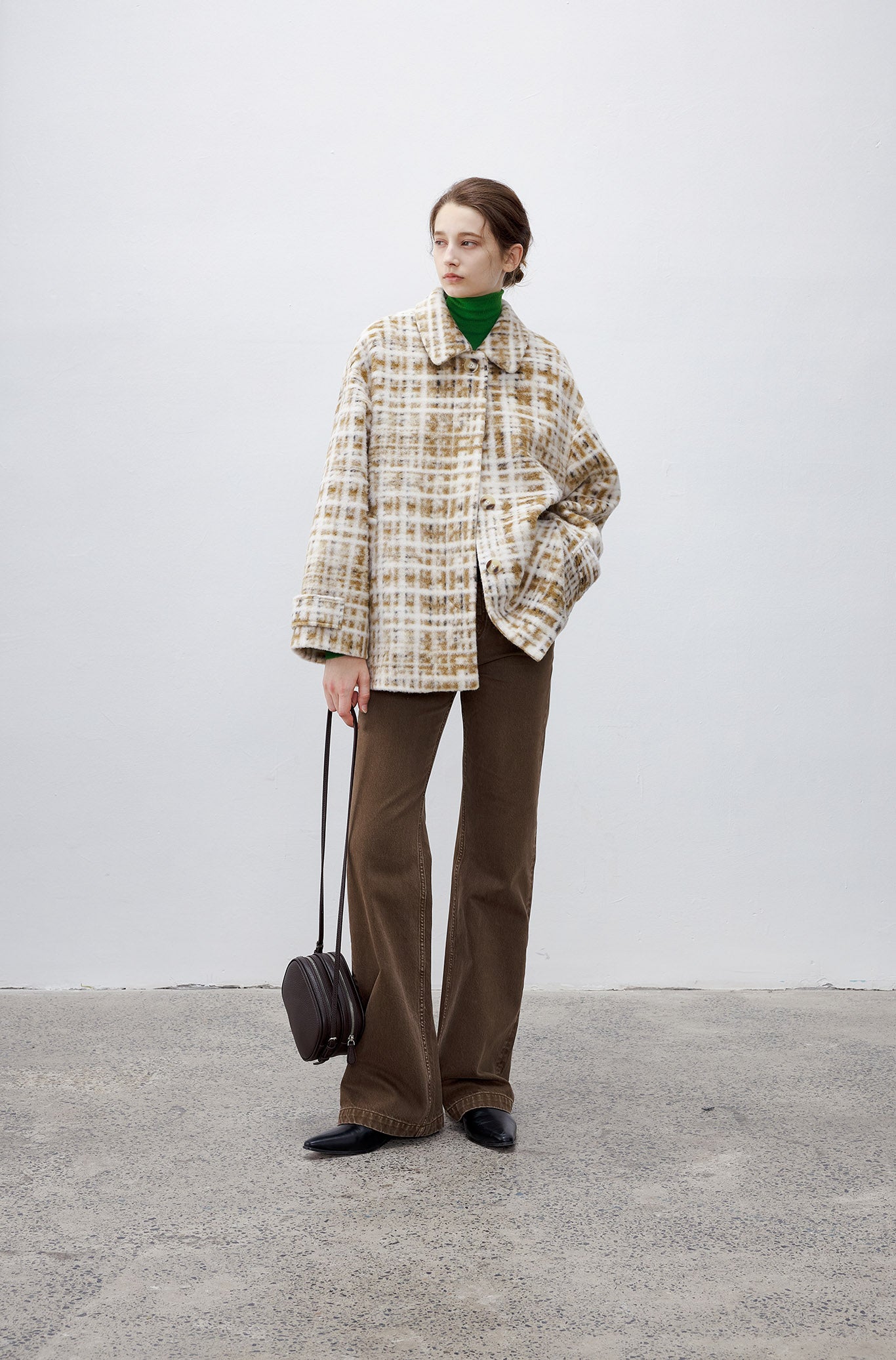 [tageechita] Compressed wool random check jacket