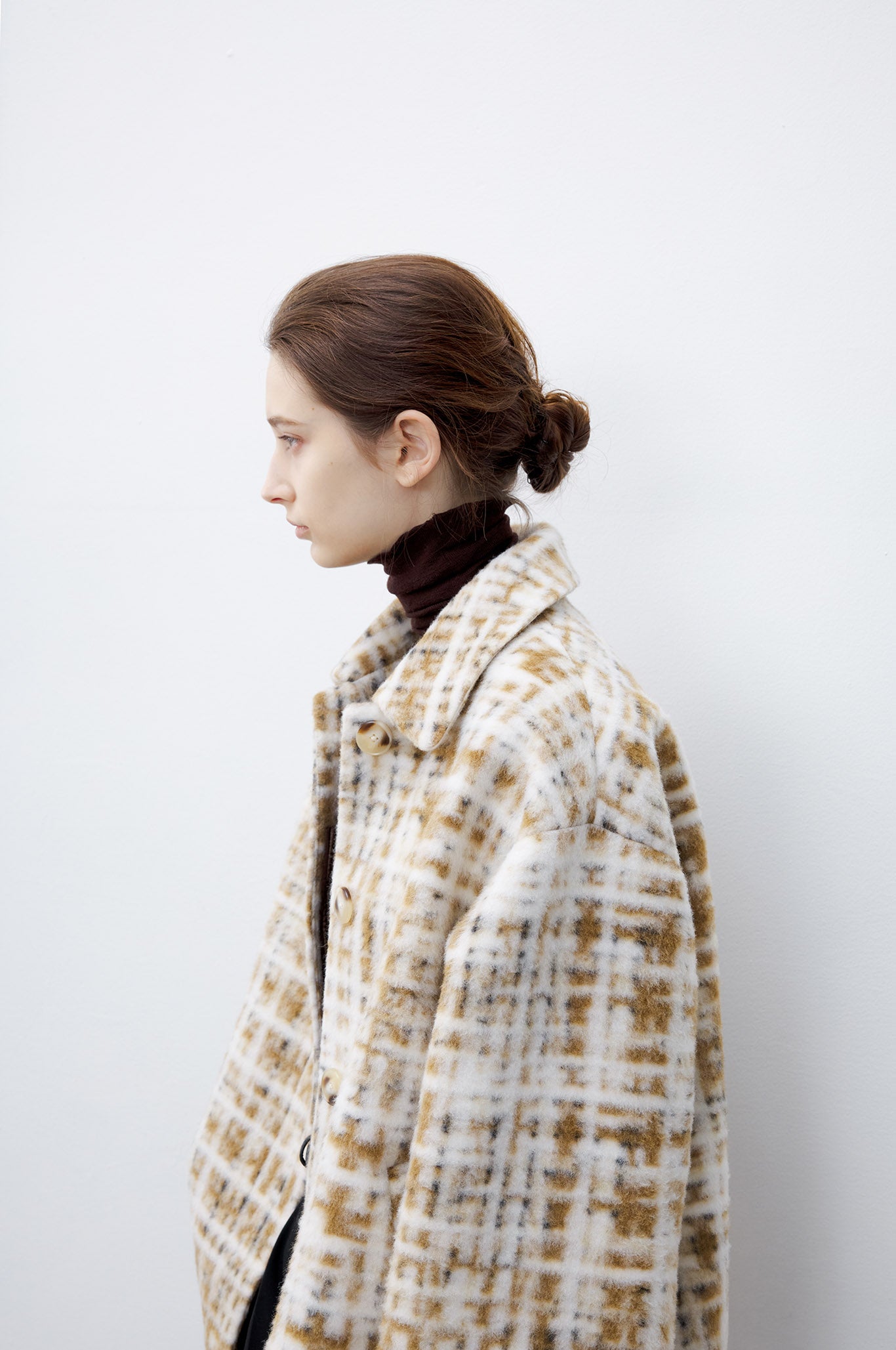 [tageechita] Compressed wool random check jacket