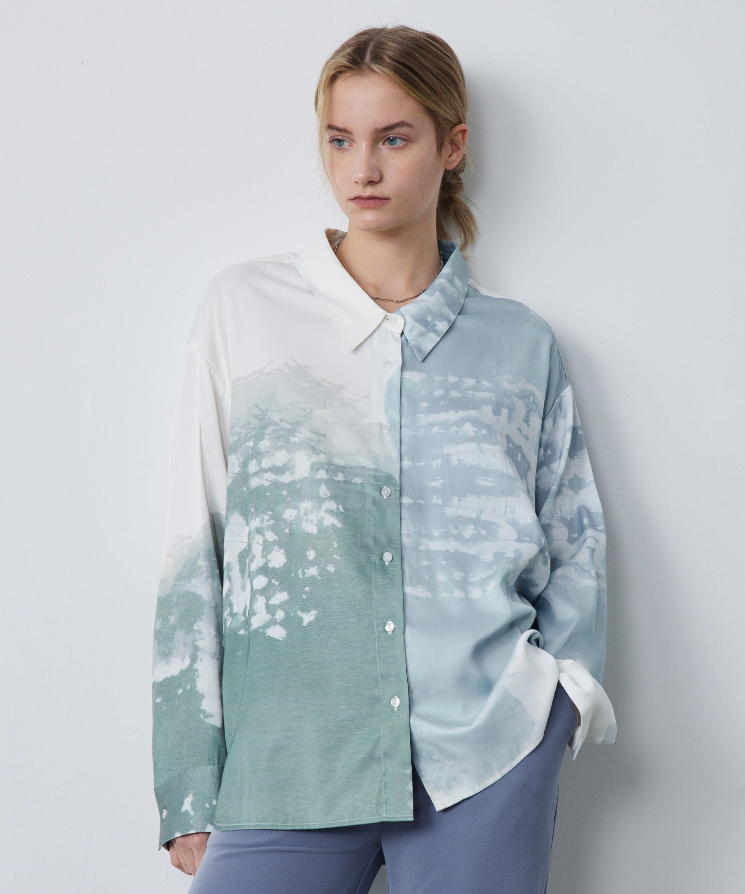 Fluid Drape Shirt – Artistic Print