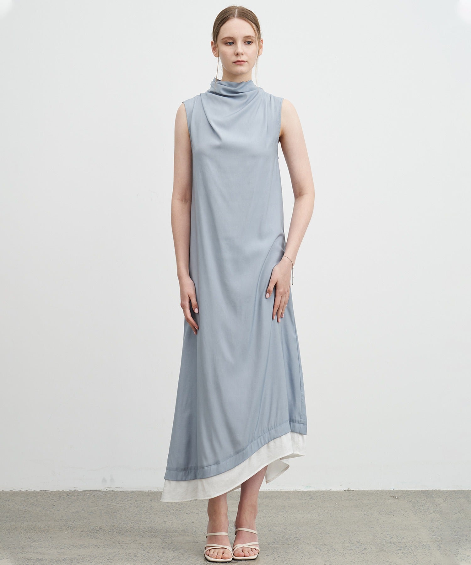 Drape Collar Layered-Style Dress