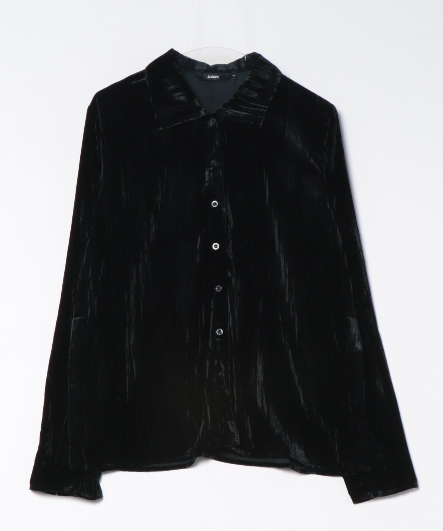 3-Way Crinkled Velvet Narrow Shirt