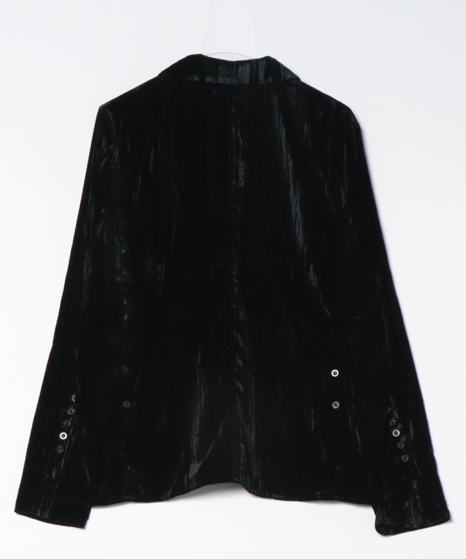 3-Way Crinkled Velvet Narrow Shirt