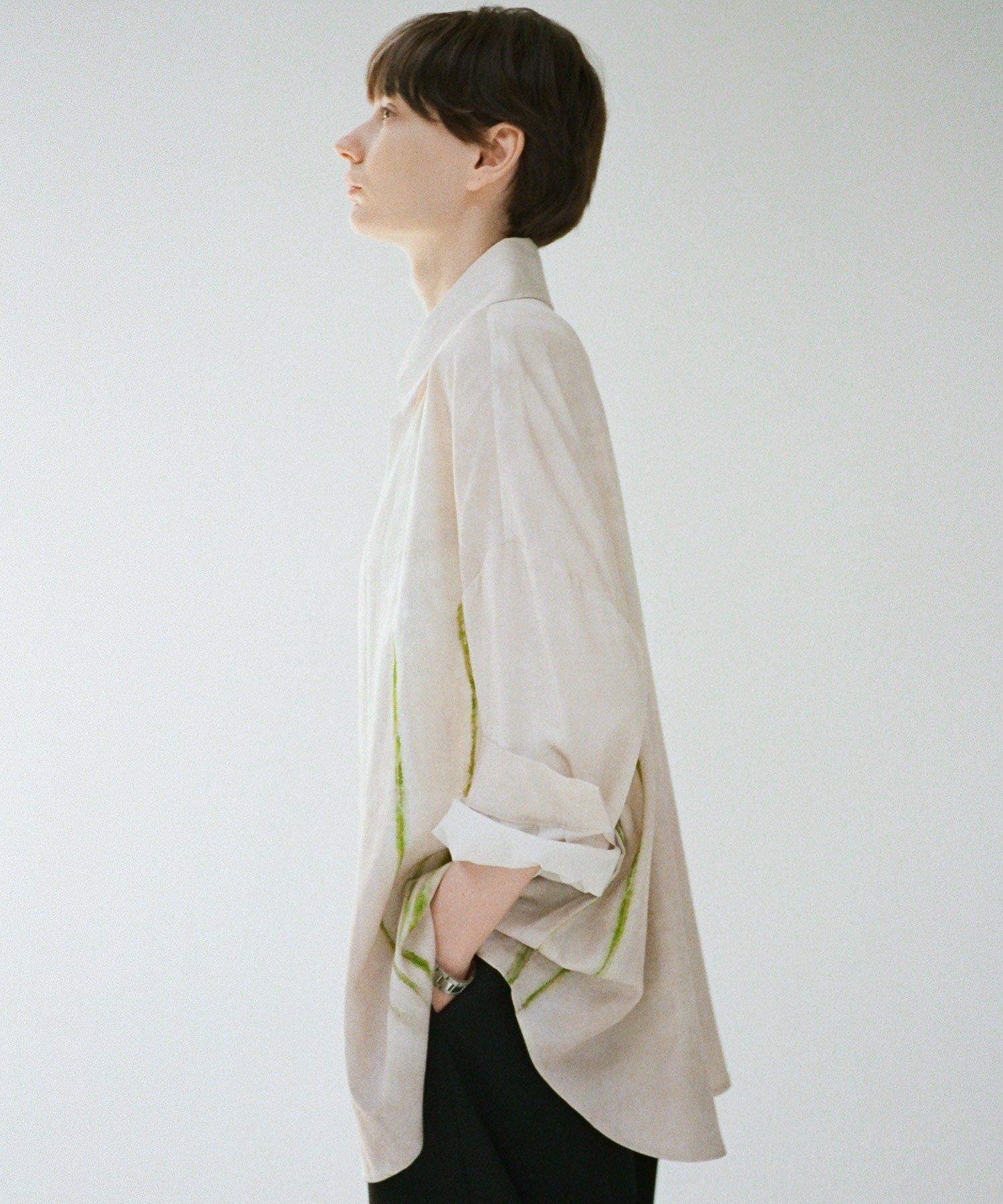 Art Print Oversized Shirt with Dropped Shoulders