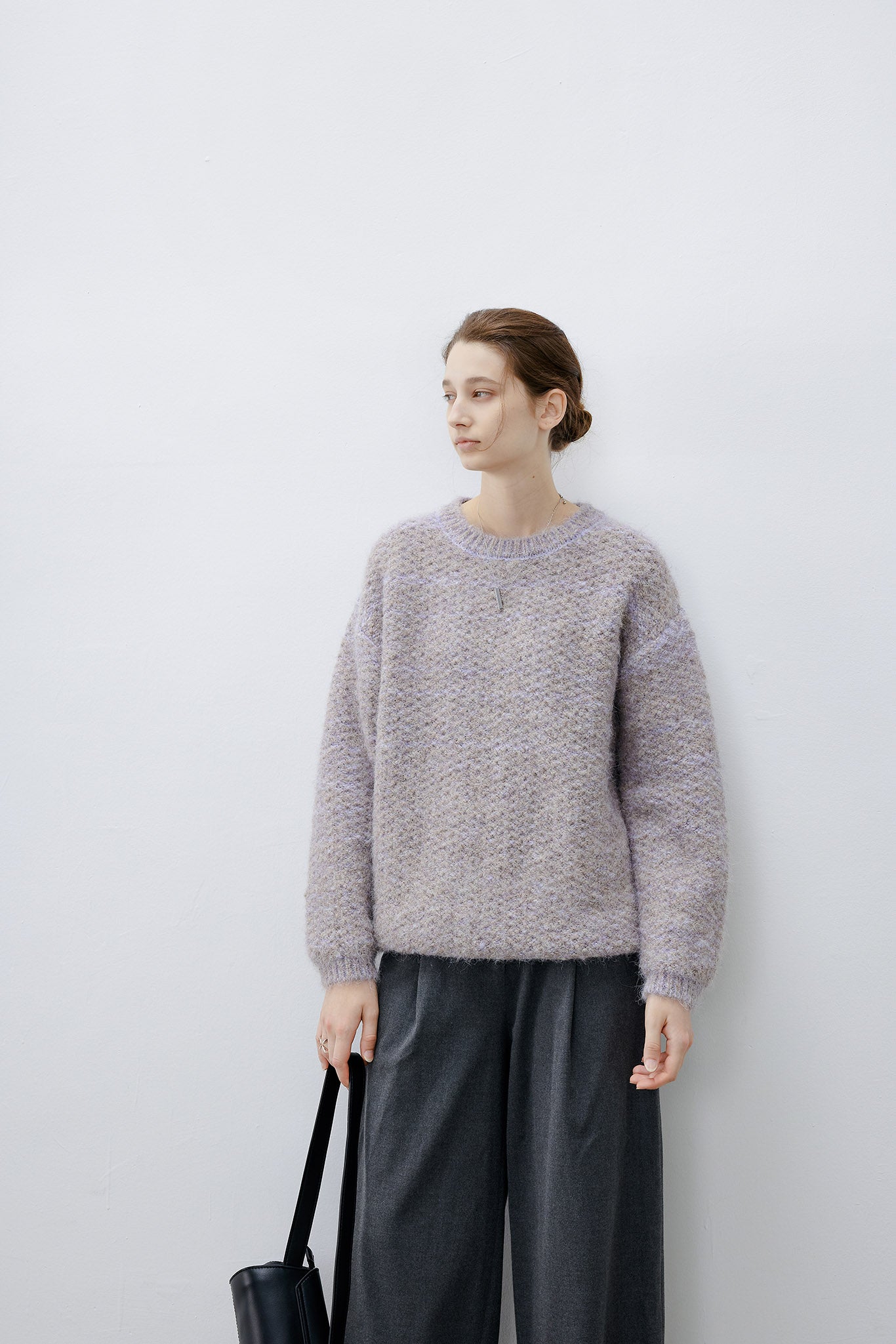 [tageechita] Wool blend crew neck knit