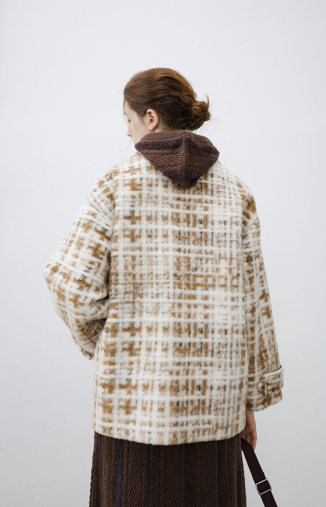 [tageechita] Compressed wool random check jacket