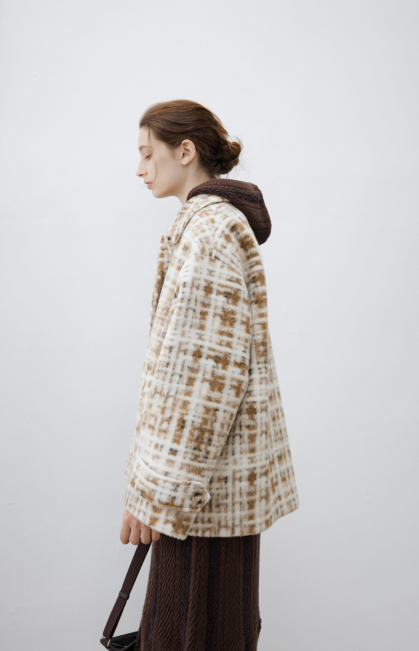 [tageechita] Compressed wool random check jacket