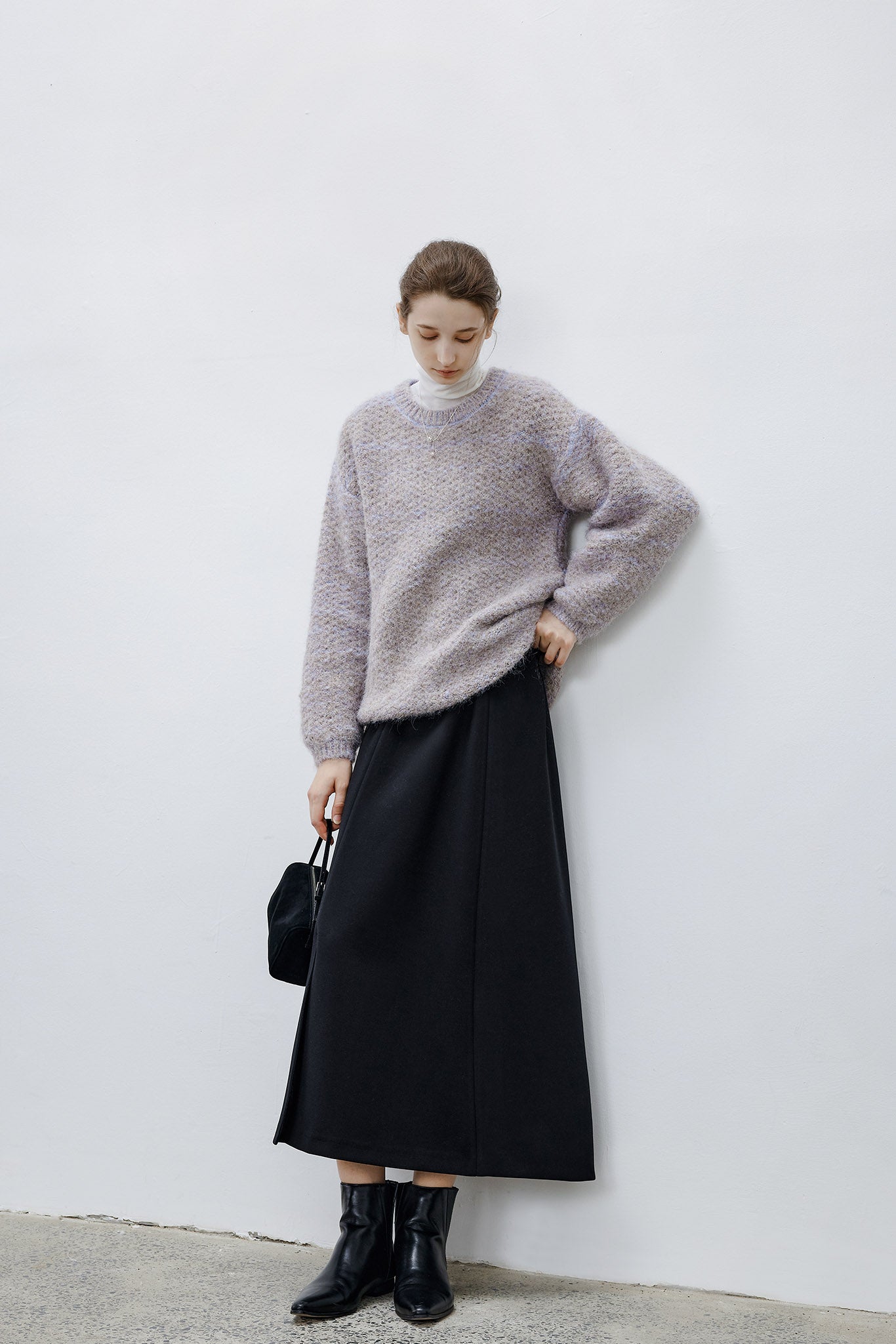 [tageechita] Wool blend crew neck knit