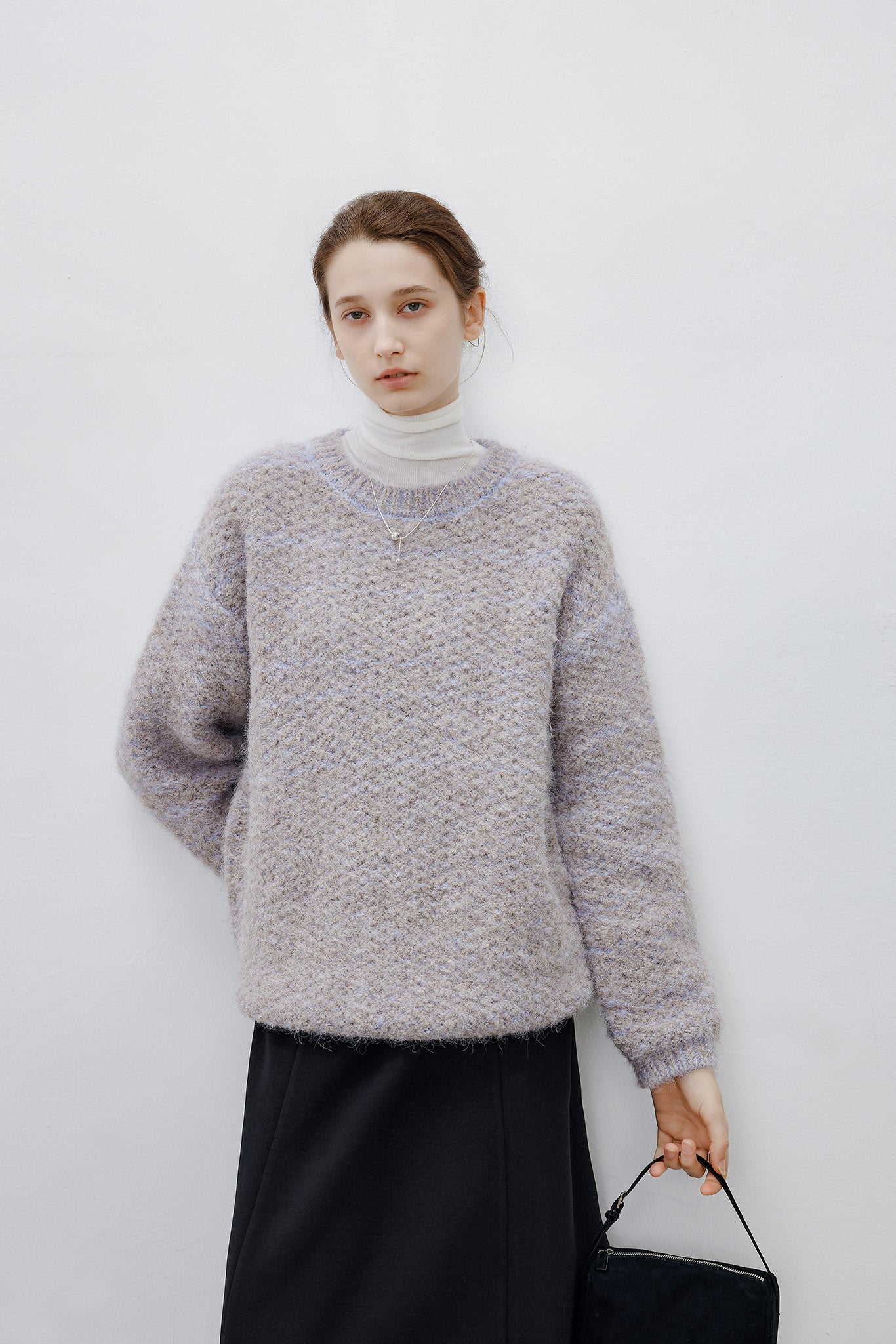 [tageechita] Wool blend crew neck knit