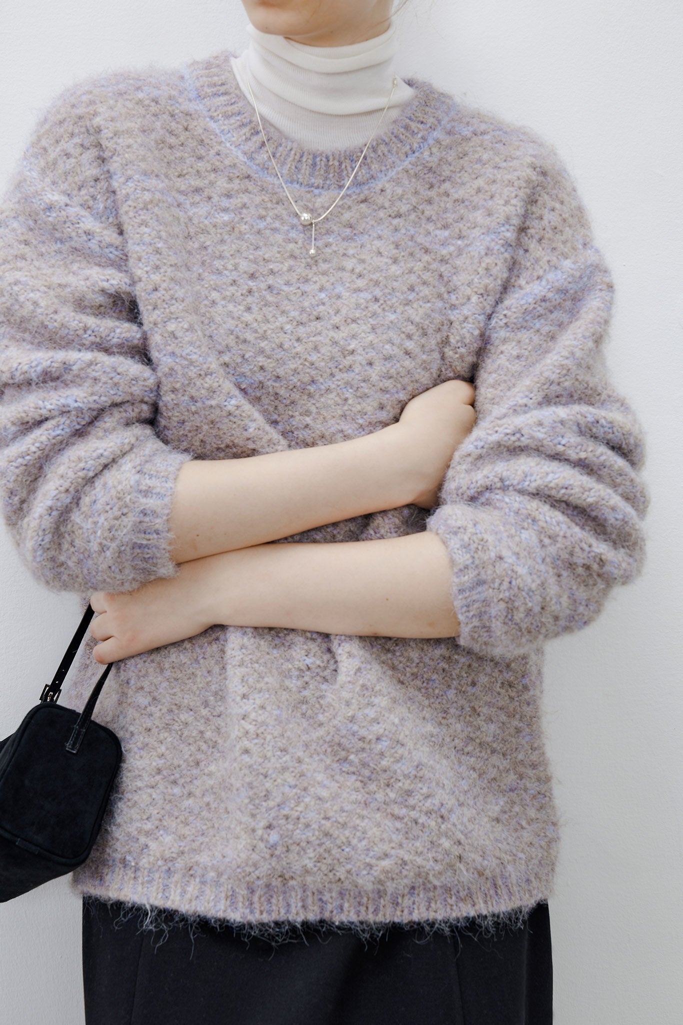 [tageechita] Wool blend crew neck knit