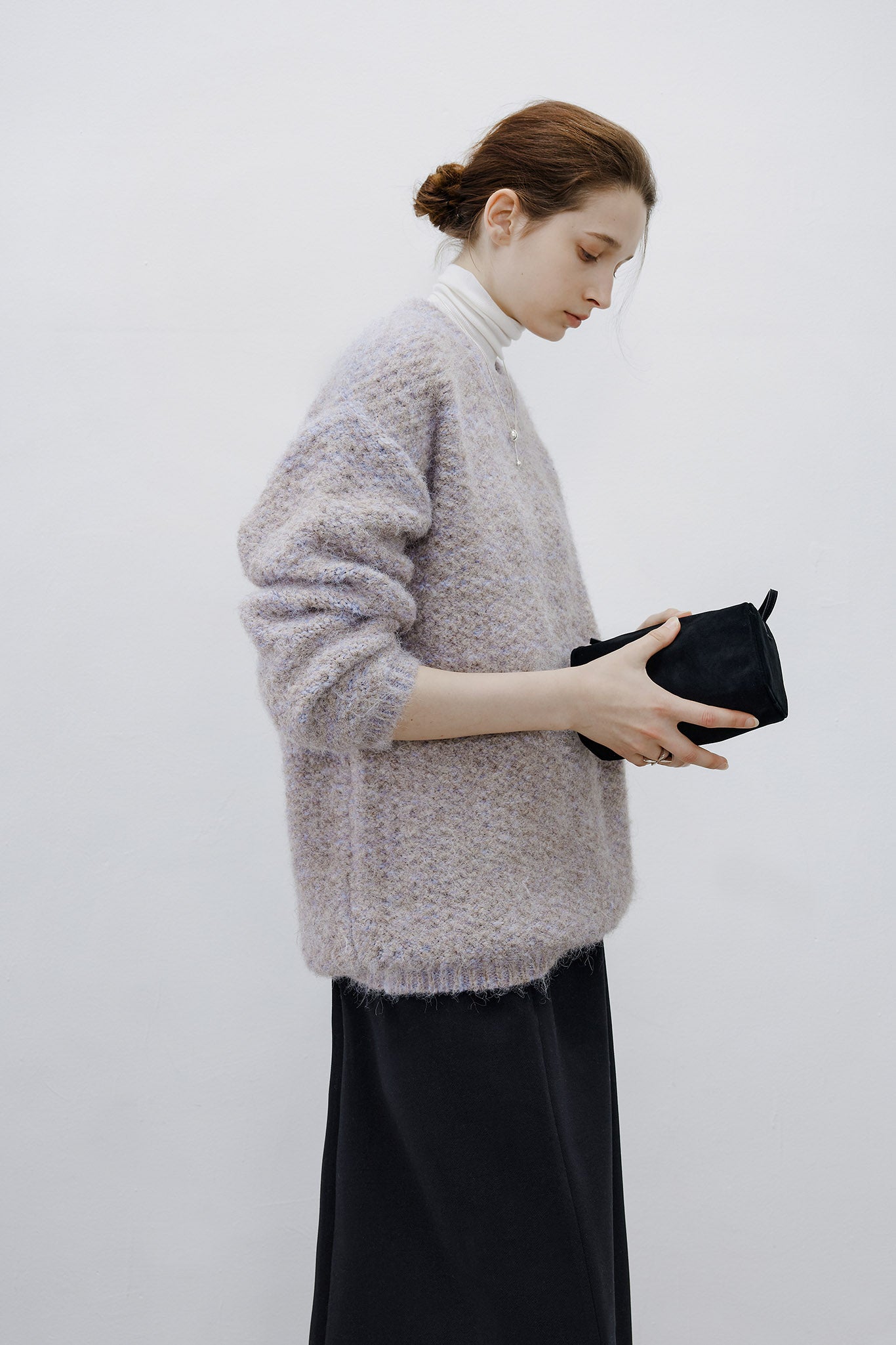 [tageechita] Wool blend crew neck knit