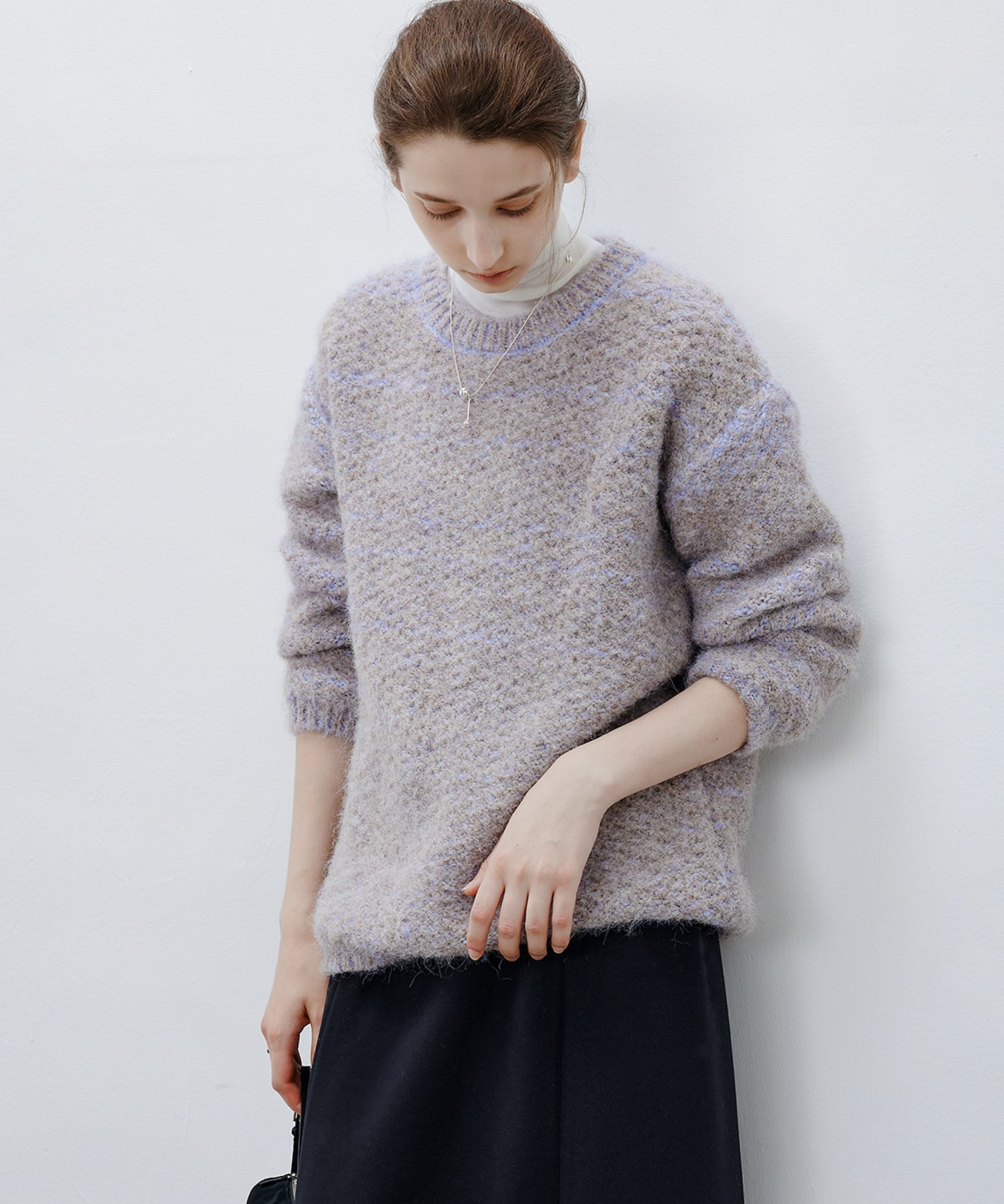 [tageechita] Wool blend crew neck knit