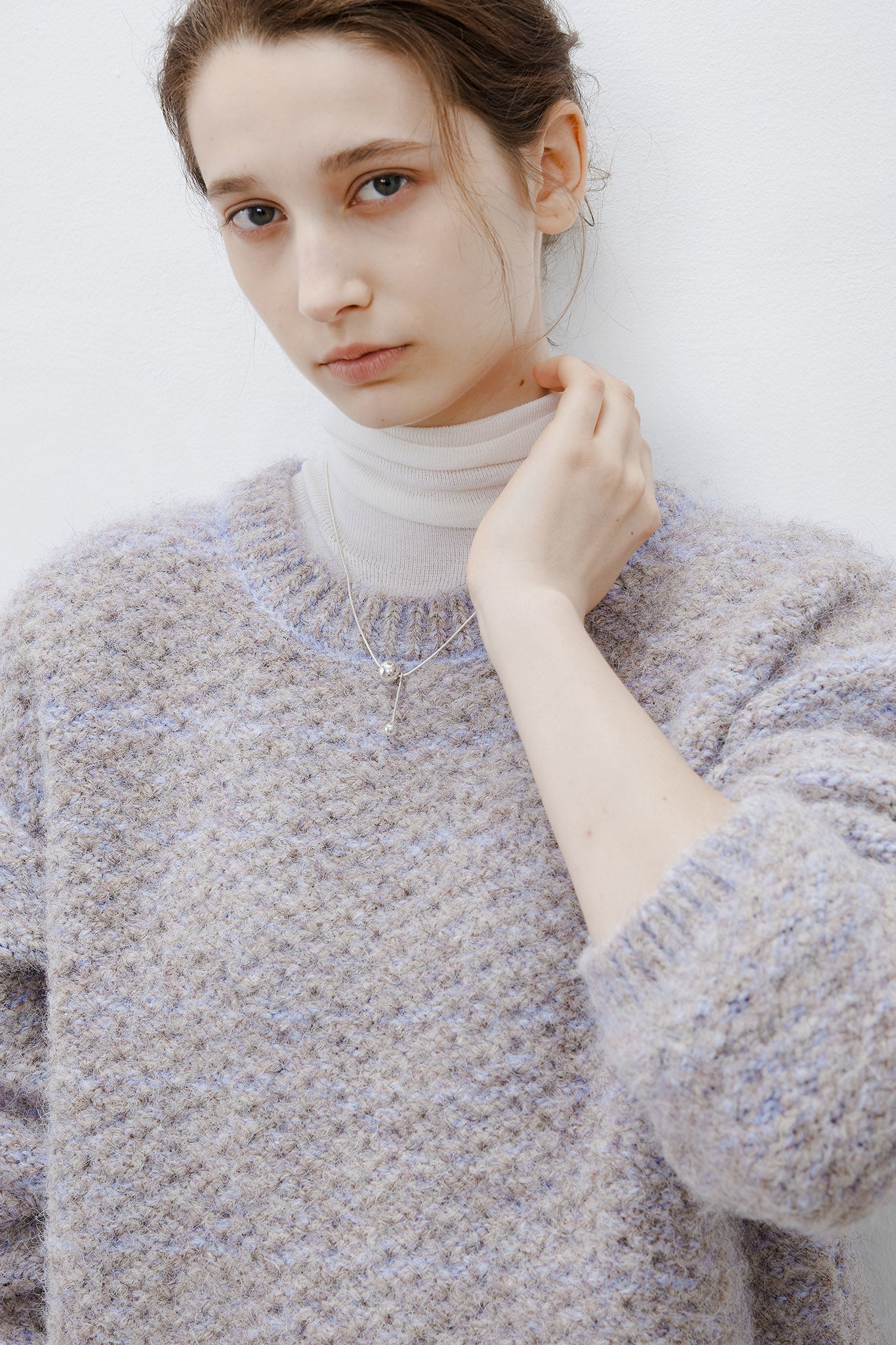 [tageechita] Wool blend crew neck knit