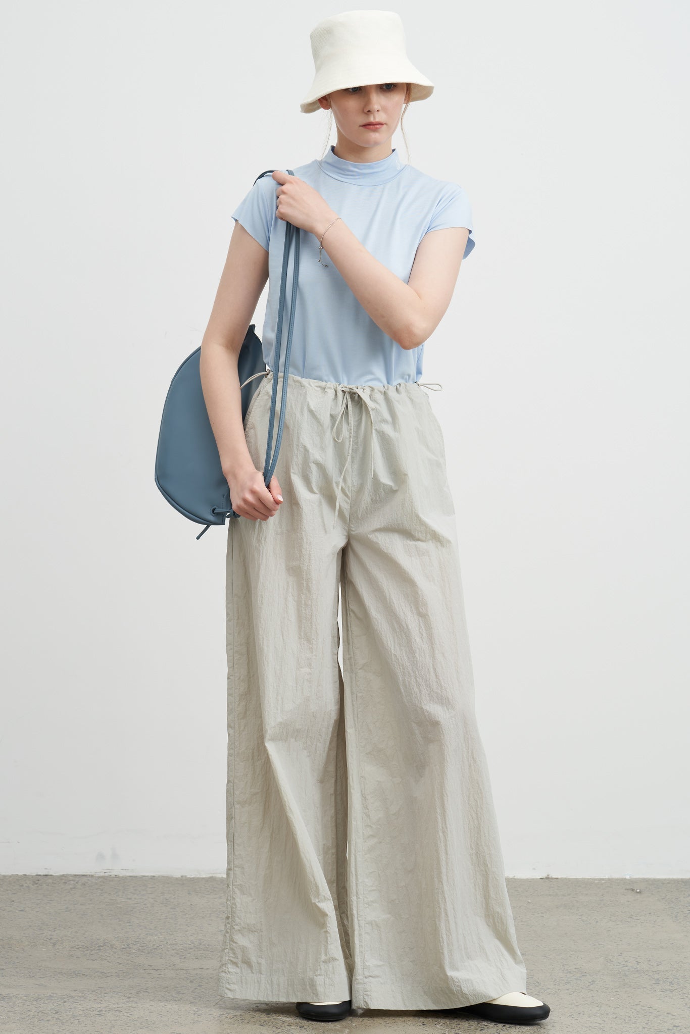 Adjustable Nylon Wide Pants