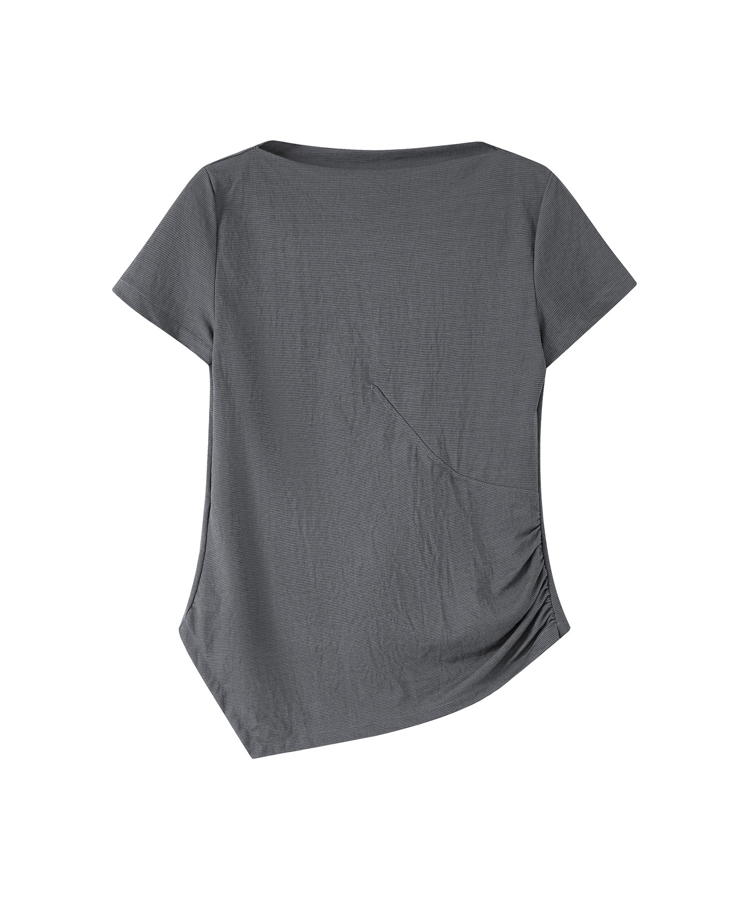 Asymmetric Slim Fit T-Shirt with Boat Neck – Deconstructed Style