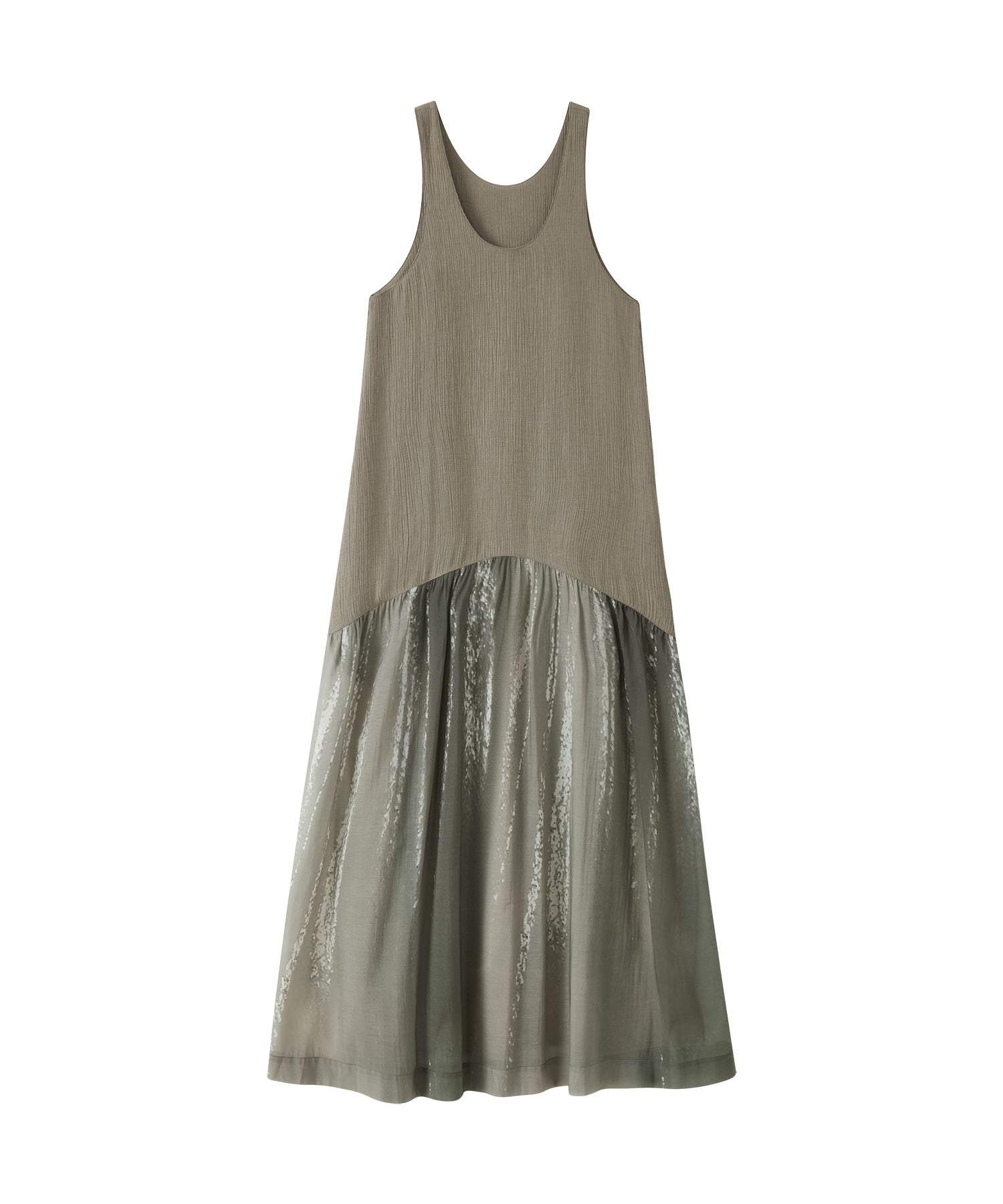 Artistic Light &amp; Shadow Print Sleeveless Dress