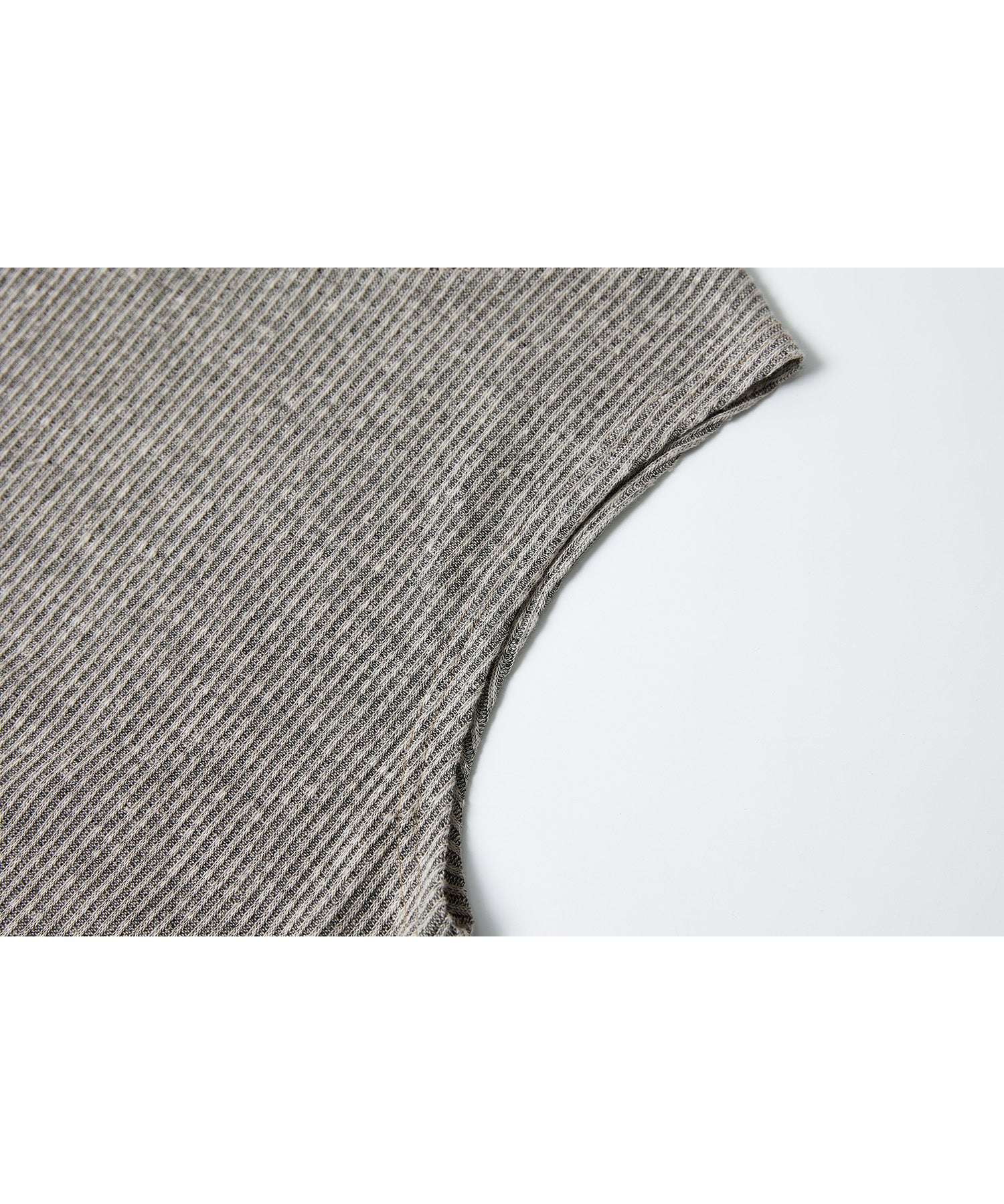 Linen Blend Sleeveless Knit Top with Deconstructed Tuck Design